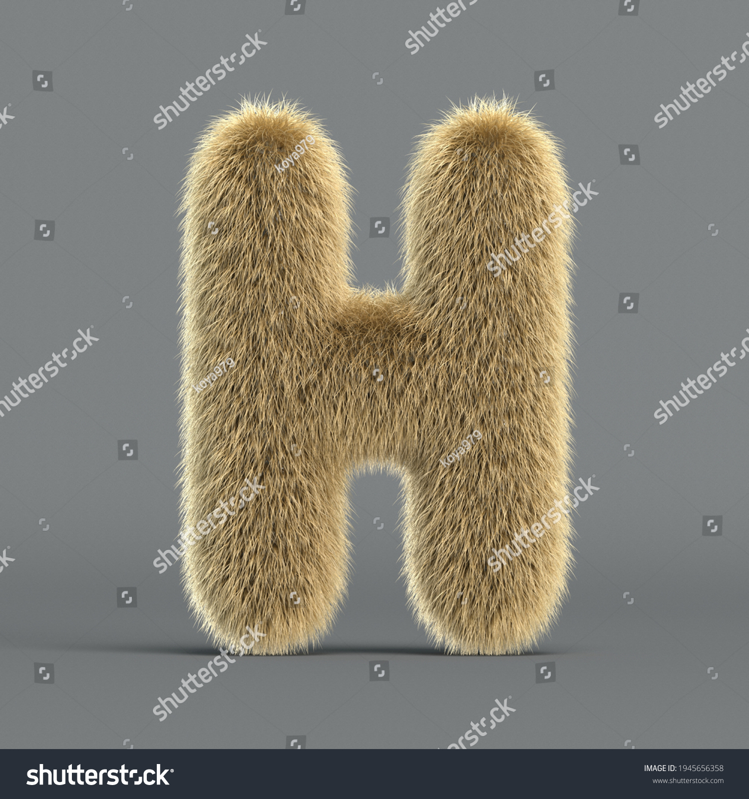 Hairy Font Furry Alphabet 3d Rendering Stock Illustration 1945656358 ...