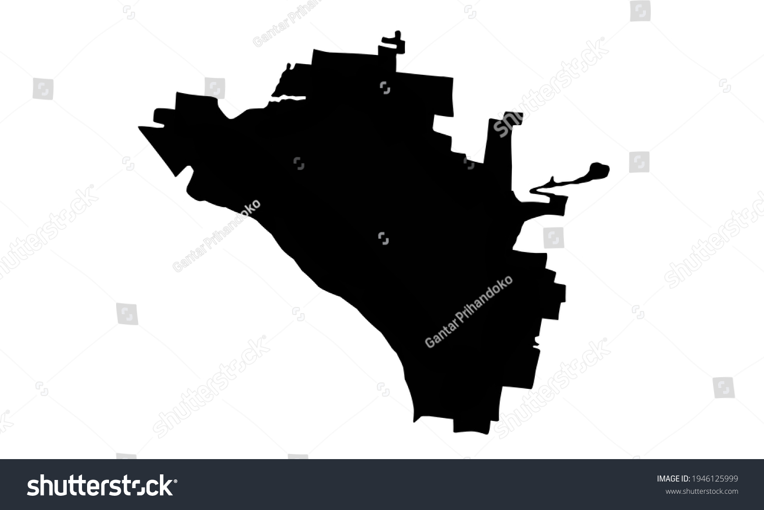 Black Silhouette Van Buren City Map Stock Vector (Royalty Free ...