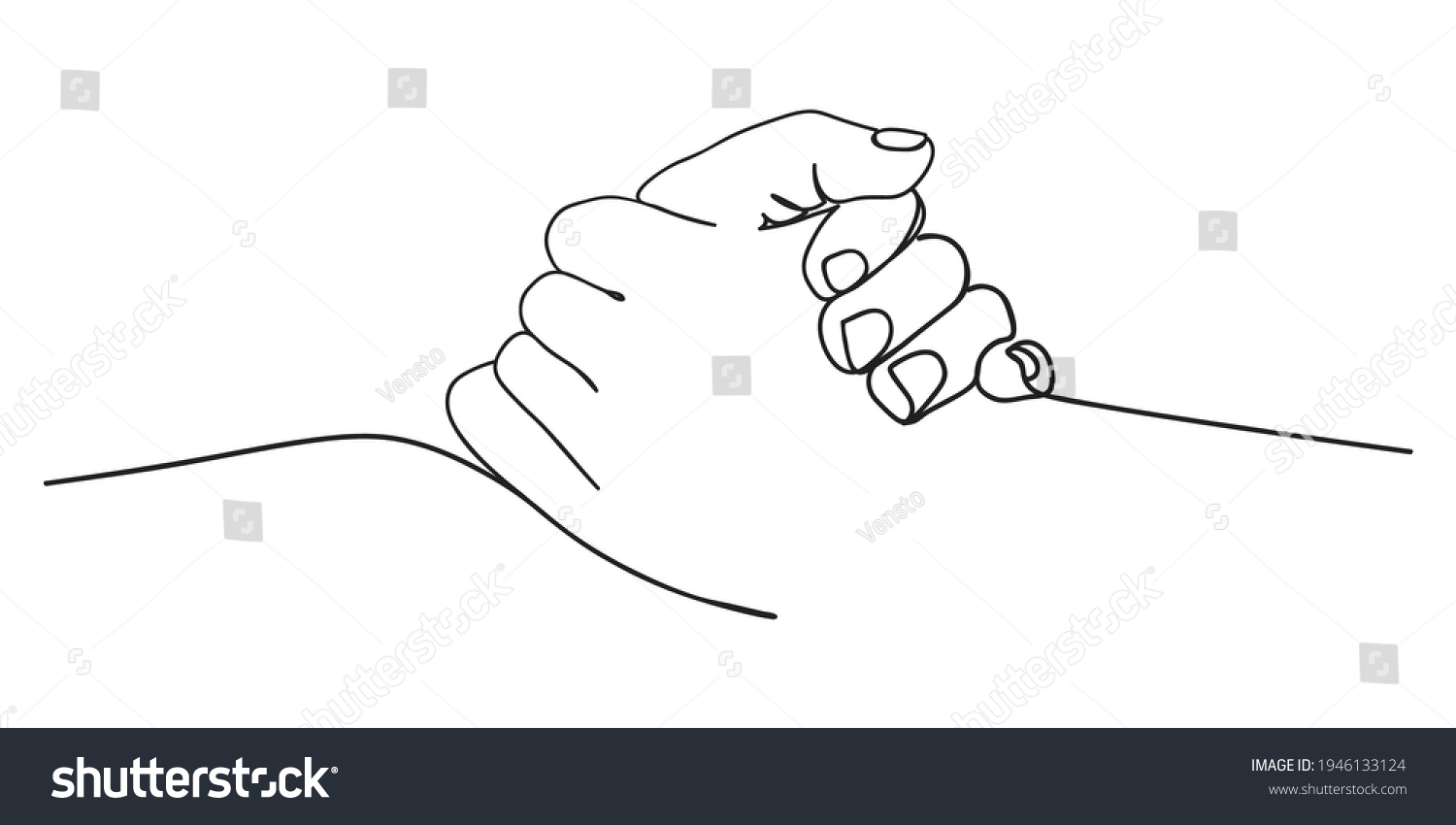 hold-ones-hands-continuous-line-drawing-stock-vector-royalty-free