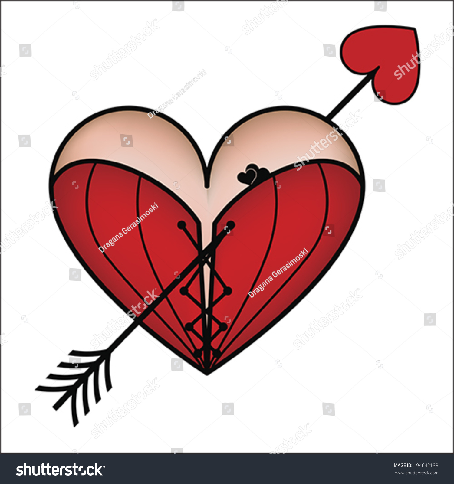 Corset Heart Lacing Pierced Arrow Icon 스톡 벡터 로열티 프리 194642138 Shutterstock