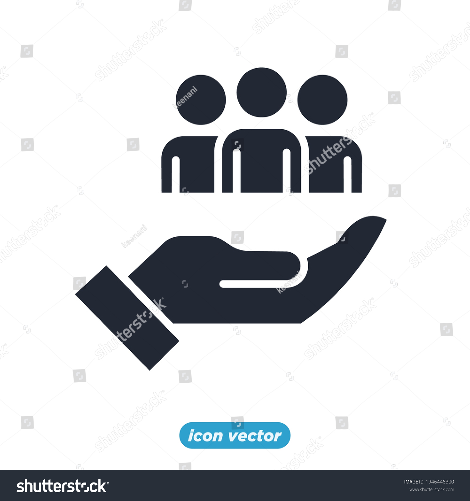 Hand People Icon Human Resource Symbol Stock Vector (Royalty Free ...