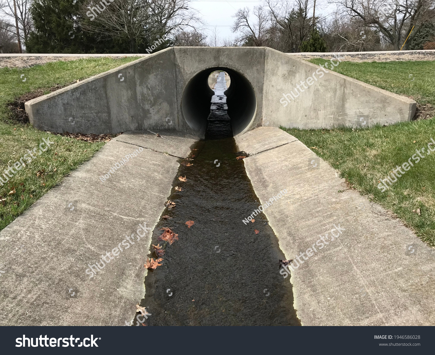 Concrete Culvert Wing Walls Under Park Stock Photo 1946586028 ...