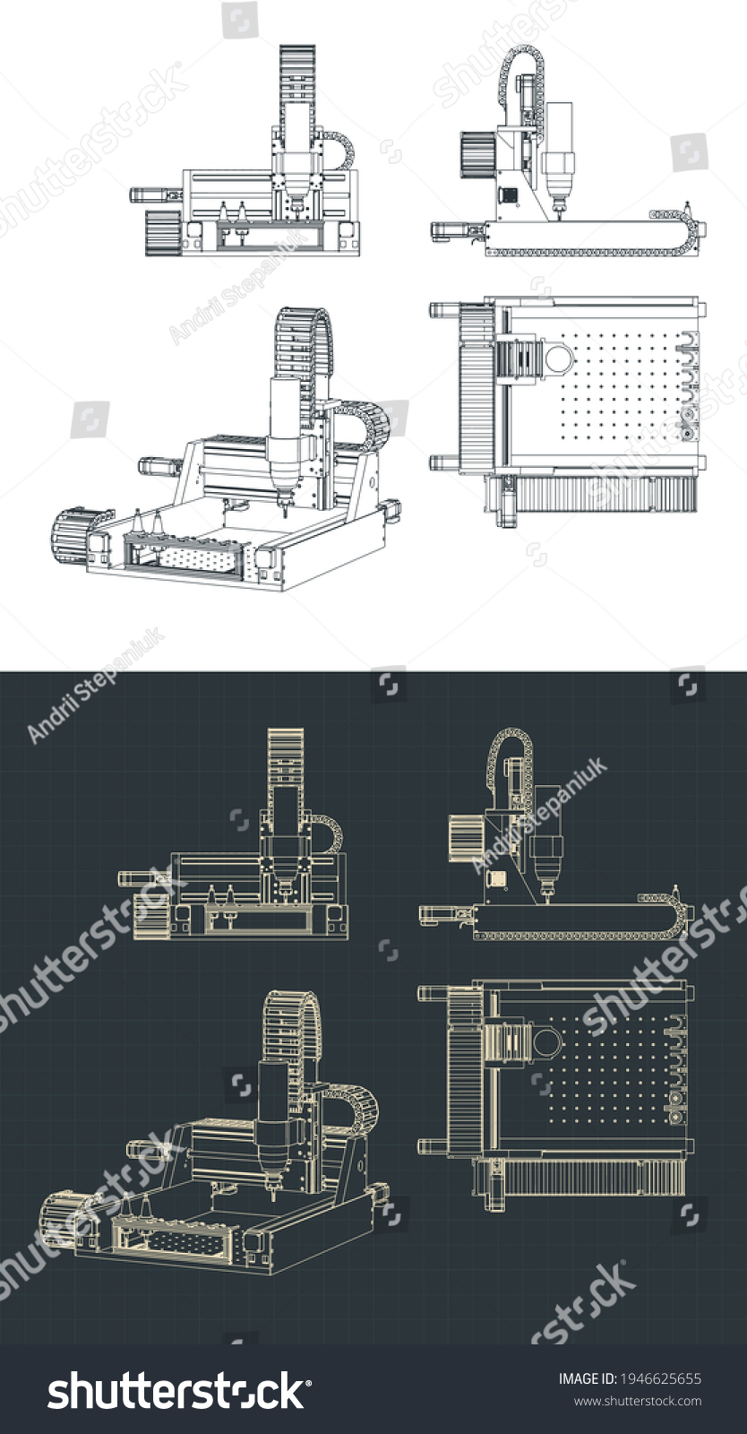 Stylized Vector Illustration Cnc Milling Machine Stock Vector (royalty 