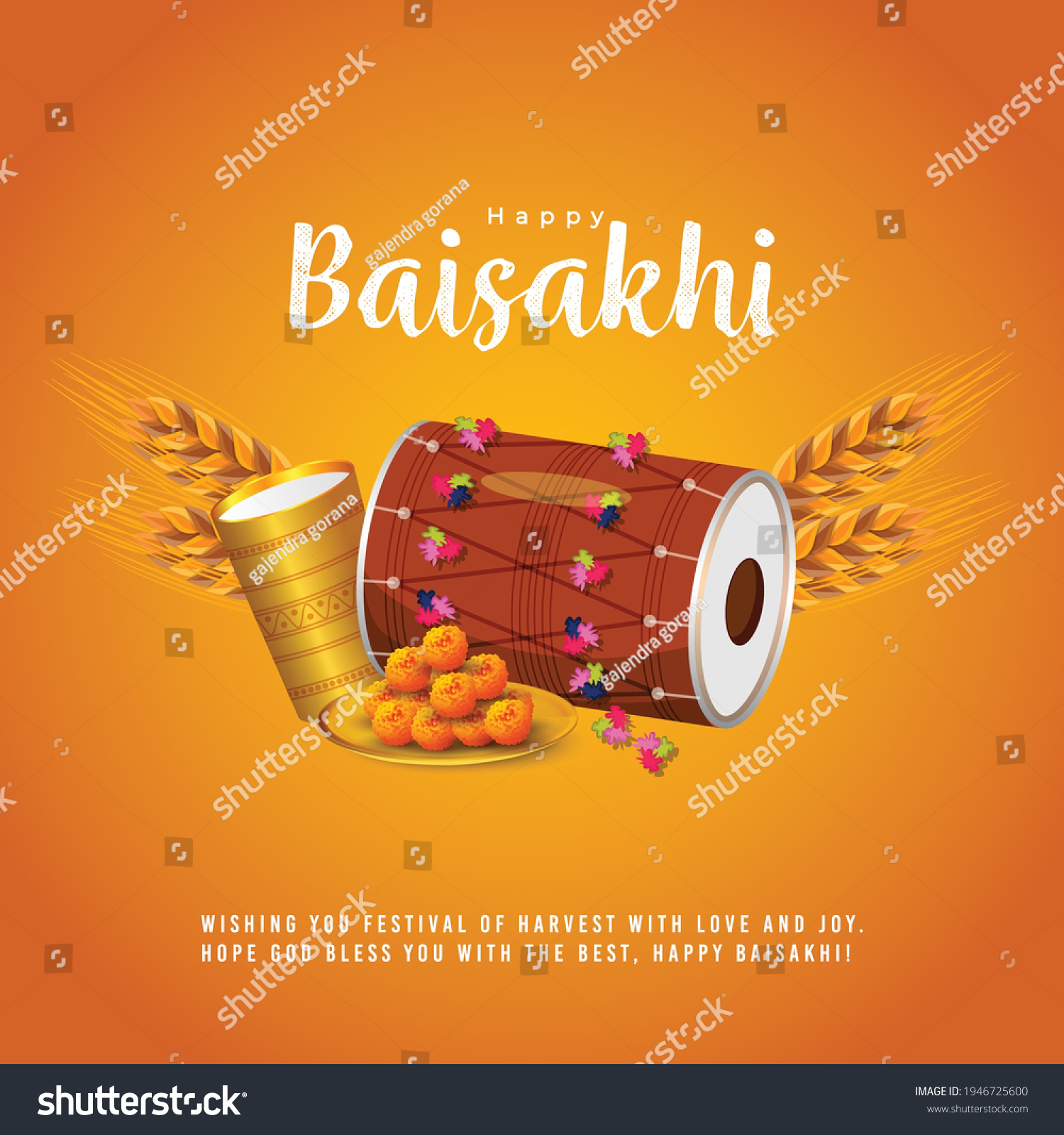 Illustration Happy Baisakhi Holiday Background Punjabi Stock Vector ...