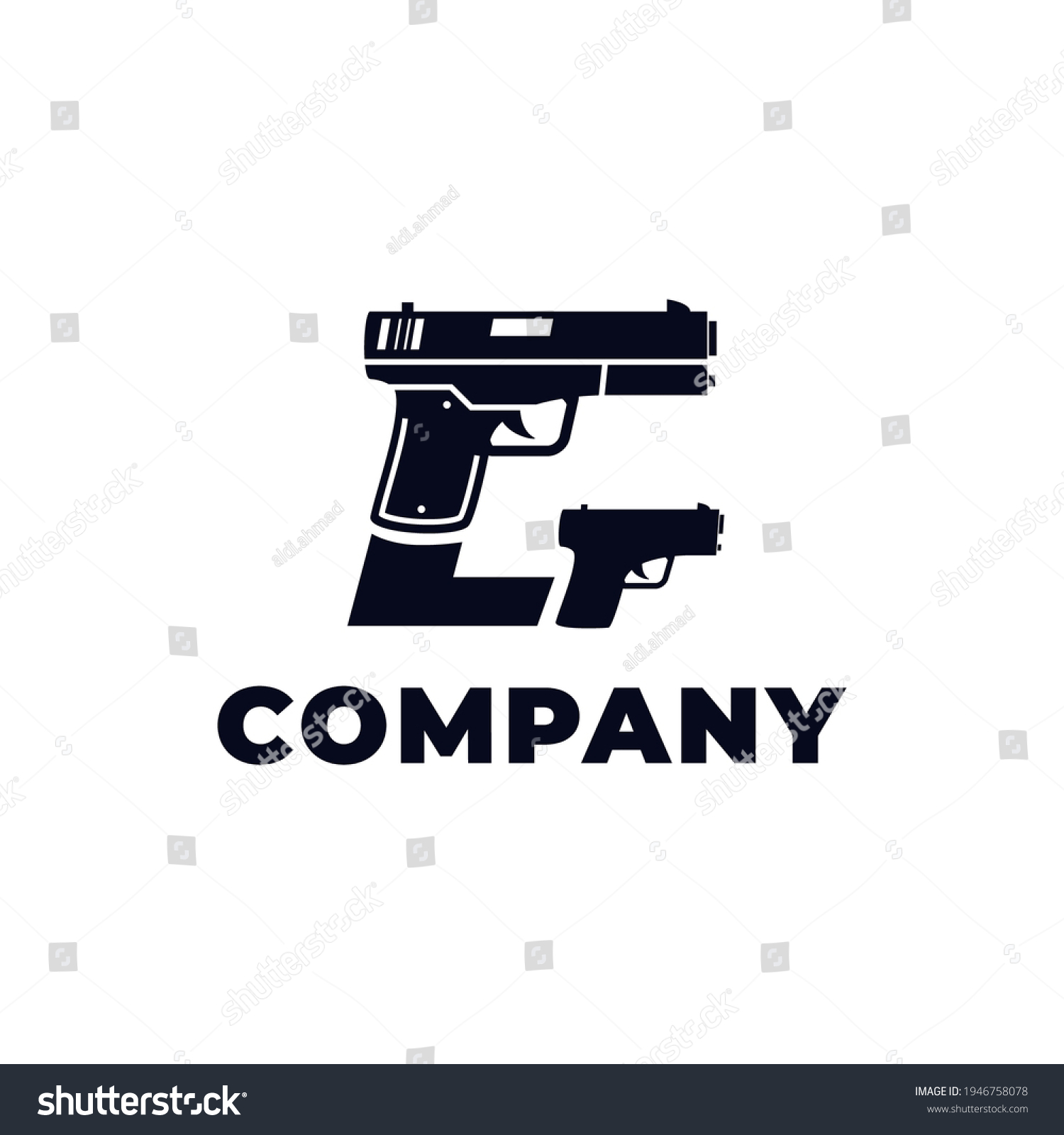 Vector Logo Design Two Pistol Gun Stock Vector (Royalty Free ...