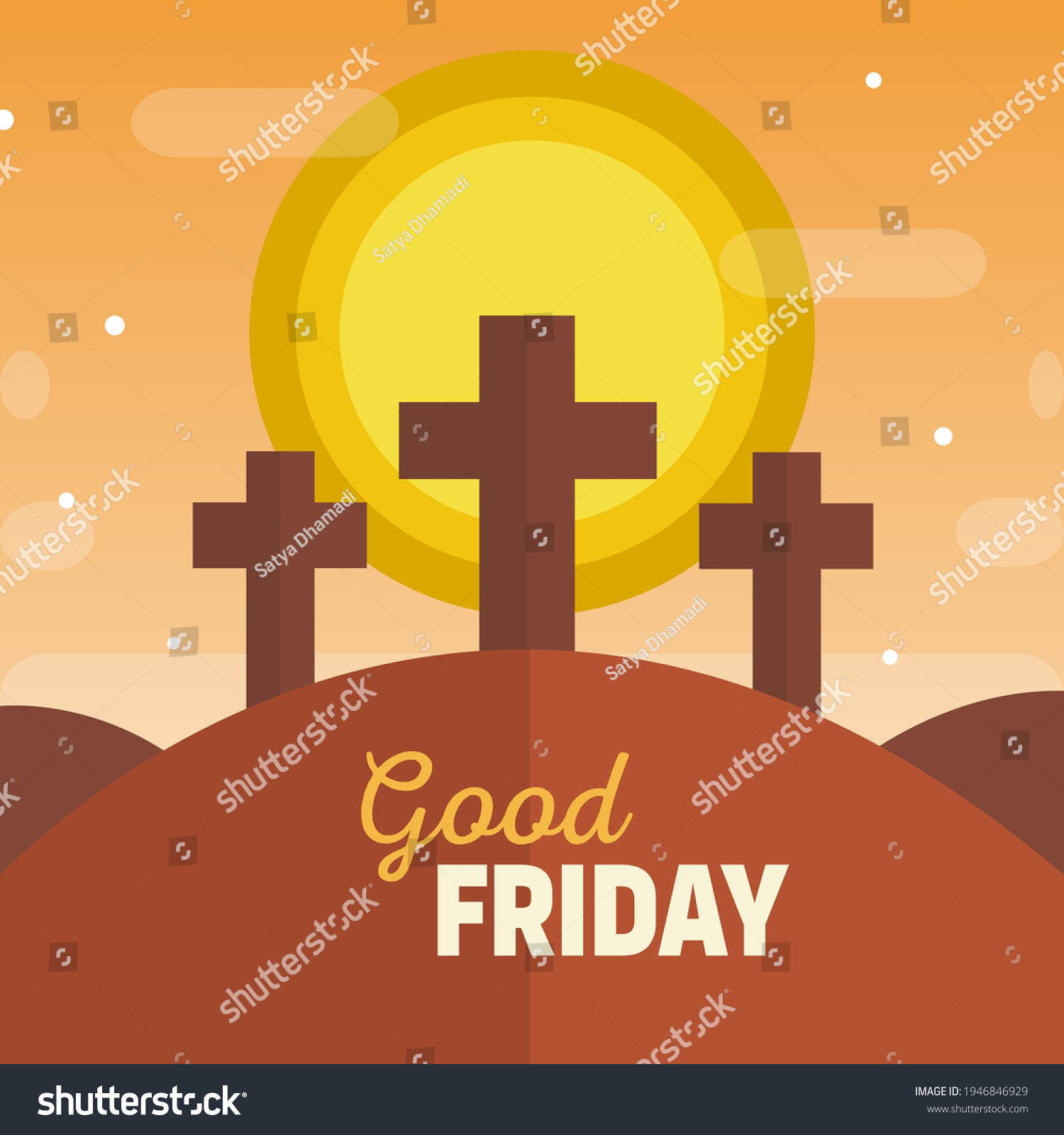 Good Friday Vector Greetings Cross Jesus Stock Vector (Royalty Free ...