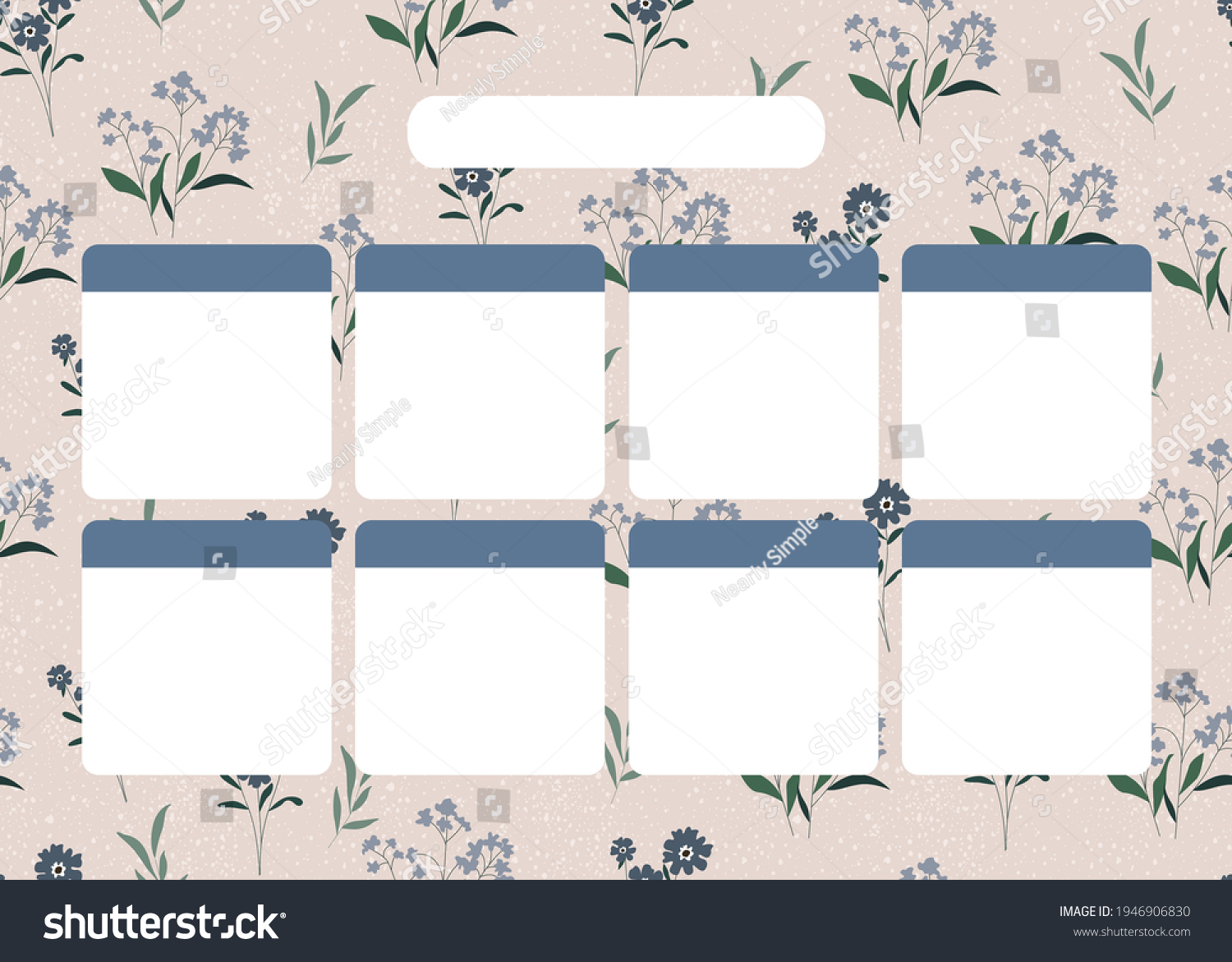 Printable Weekly Planner Floral Planner Template Stock Vector (Royalty