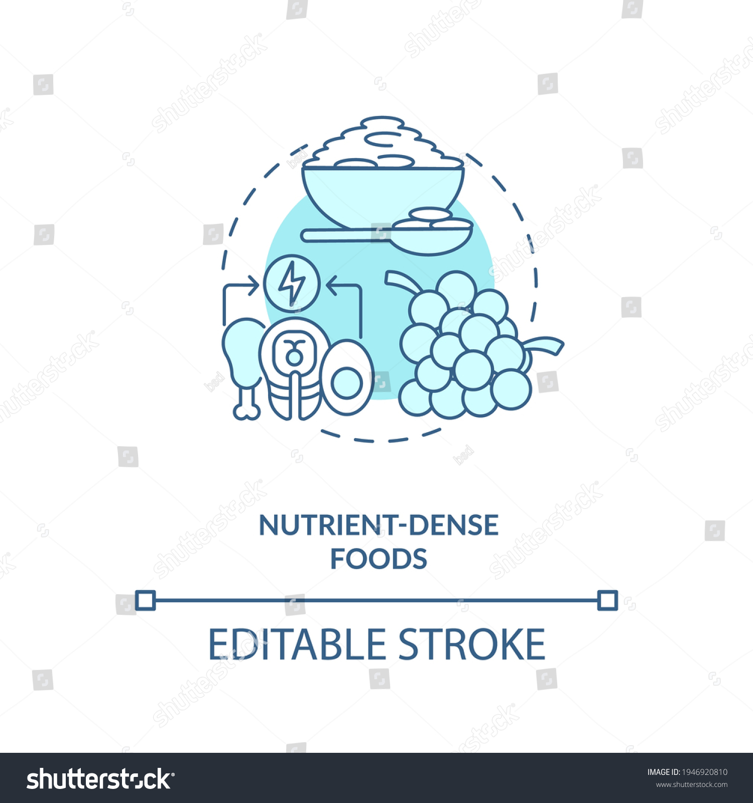 Nutrient Dense Foods Blue Concept Icon Stock Vector (Royalty Free ...