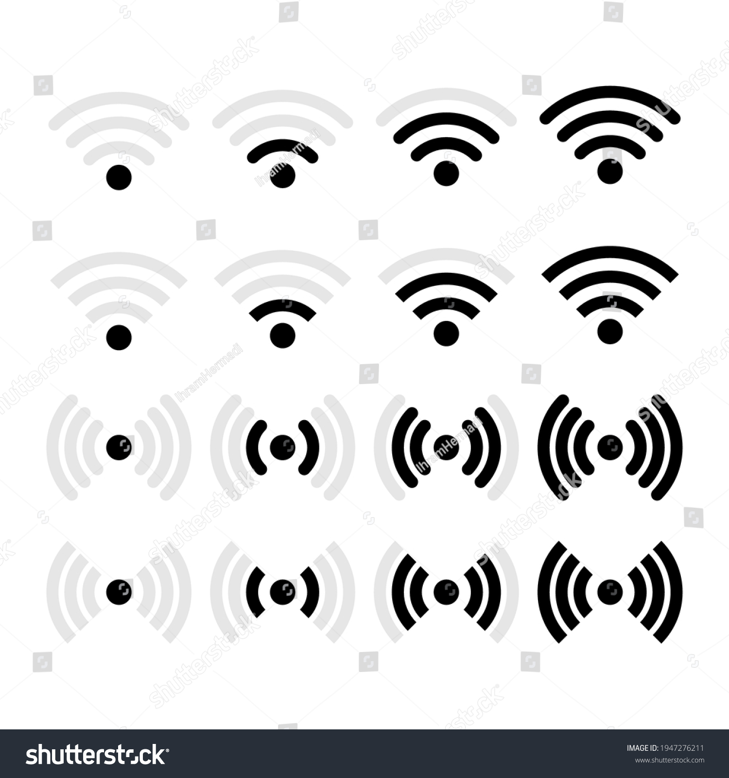 Wifi Icons Levels Signal Strength Indicator Stock Vector (Royalty Free ...