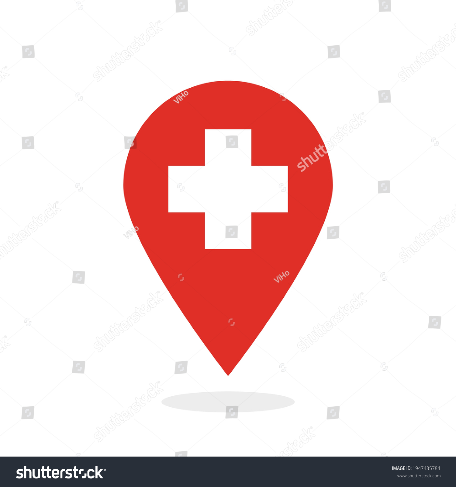 vector-medical-red-mark-on-map-stock-vector-royalty-free-1947435784