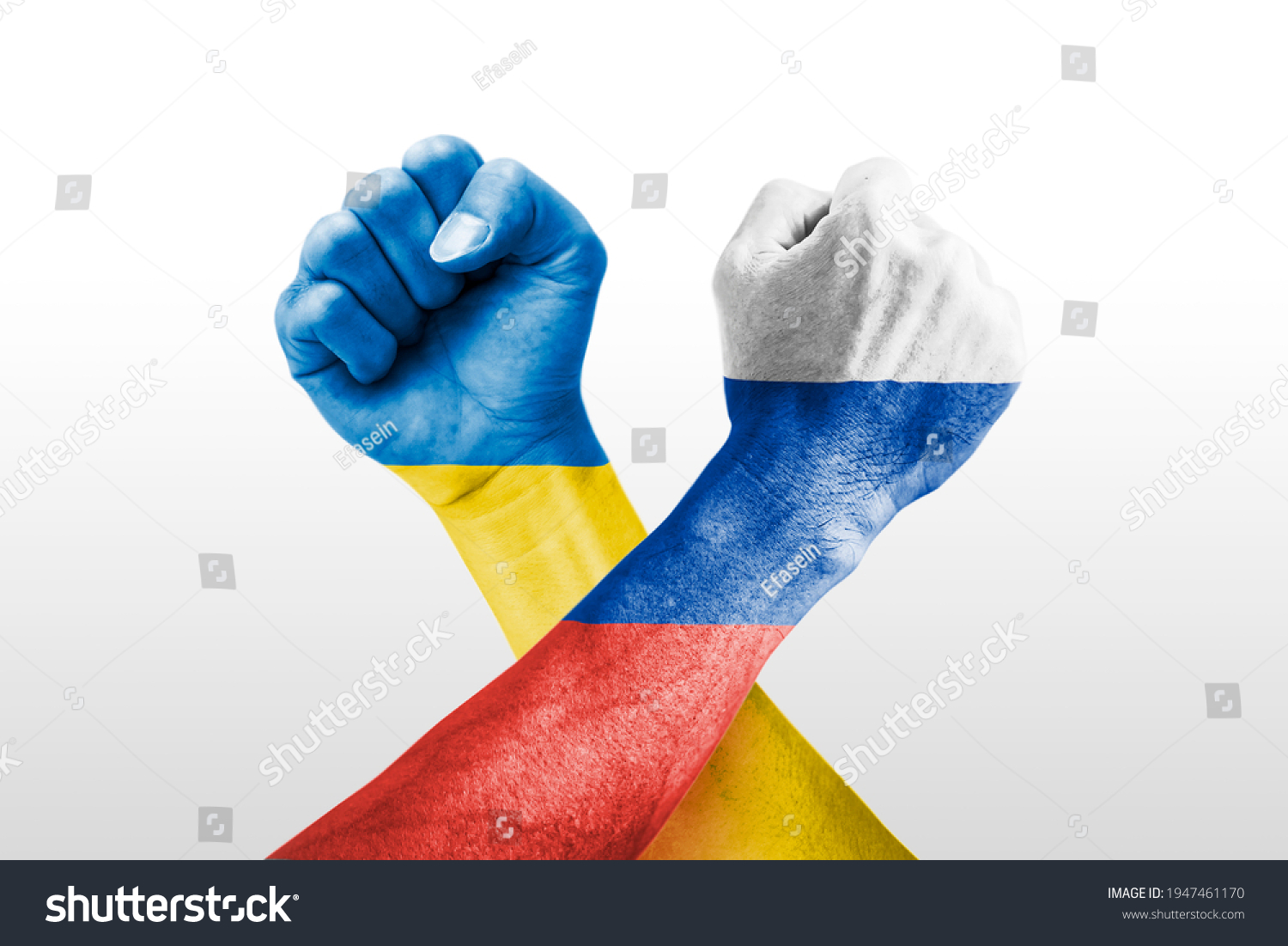 Ukraine Vs Russia War Country Flags Stock Photo 1947461170 | Shutterstock