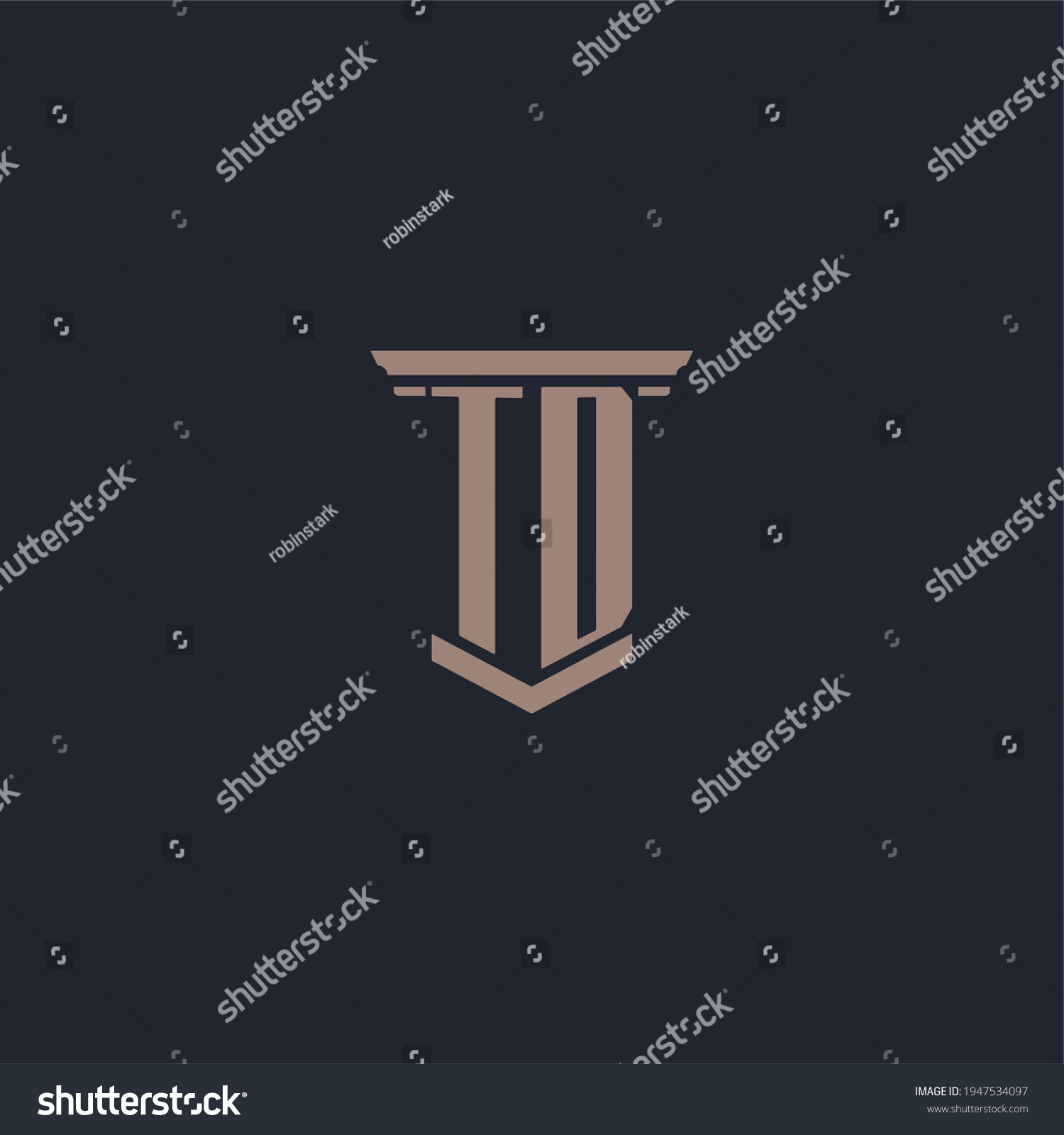 Td Initial Monogram Logo Pillar Style Stock Vector Royalty Free 1947534097 Shutterstock