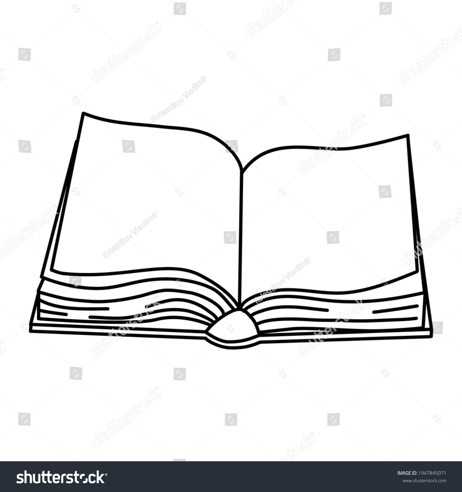 Books Sketch Vector Illustration Black White Stock Vector (Royalty Free ...