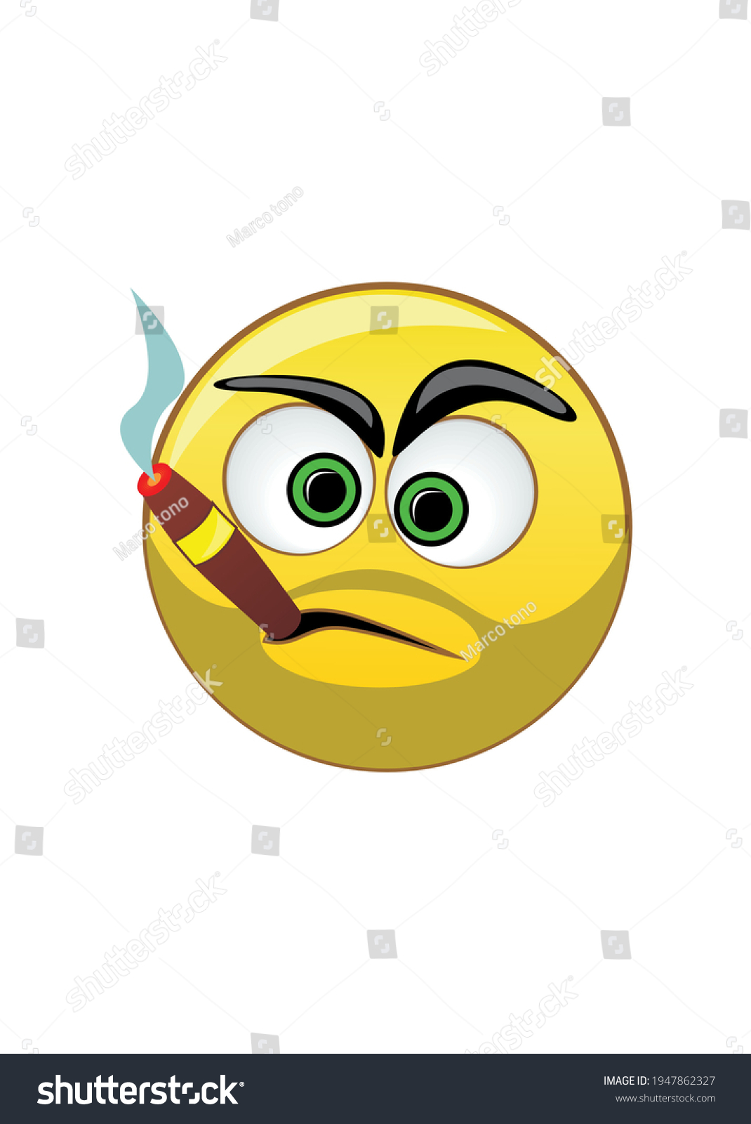 Smoking Emoticons Yellow Smoking Emoticons Stock Illustration ...