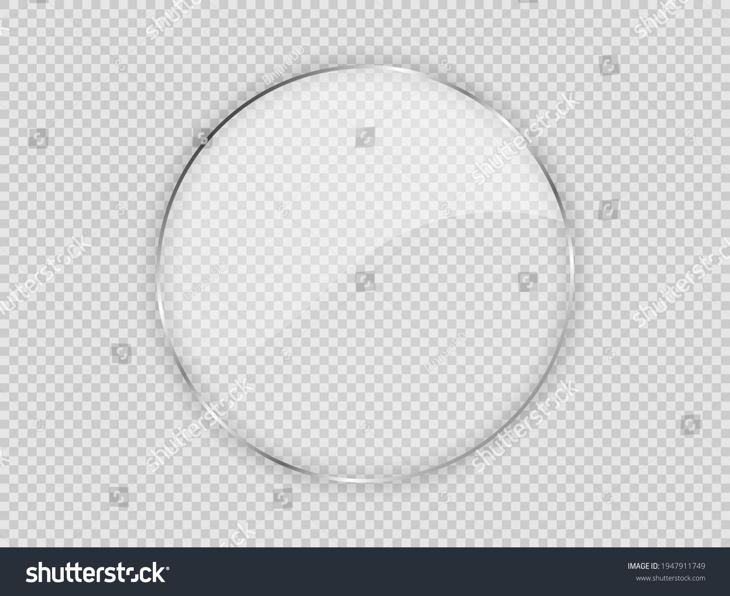 Glass Plate Circle Frame Isolated On Stock Vector (royalty Free 