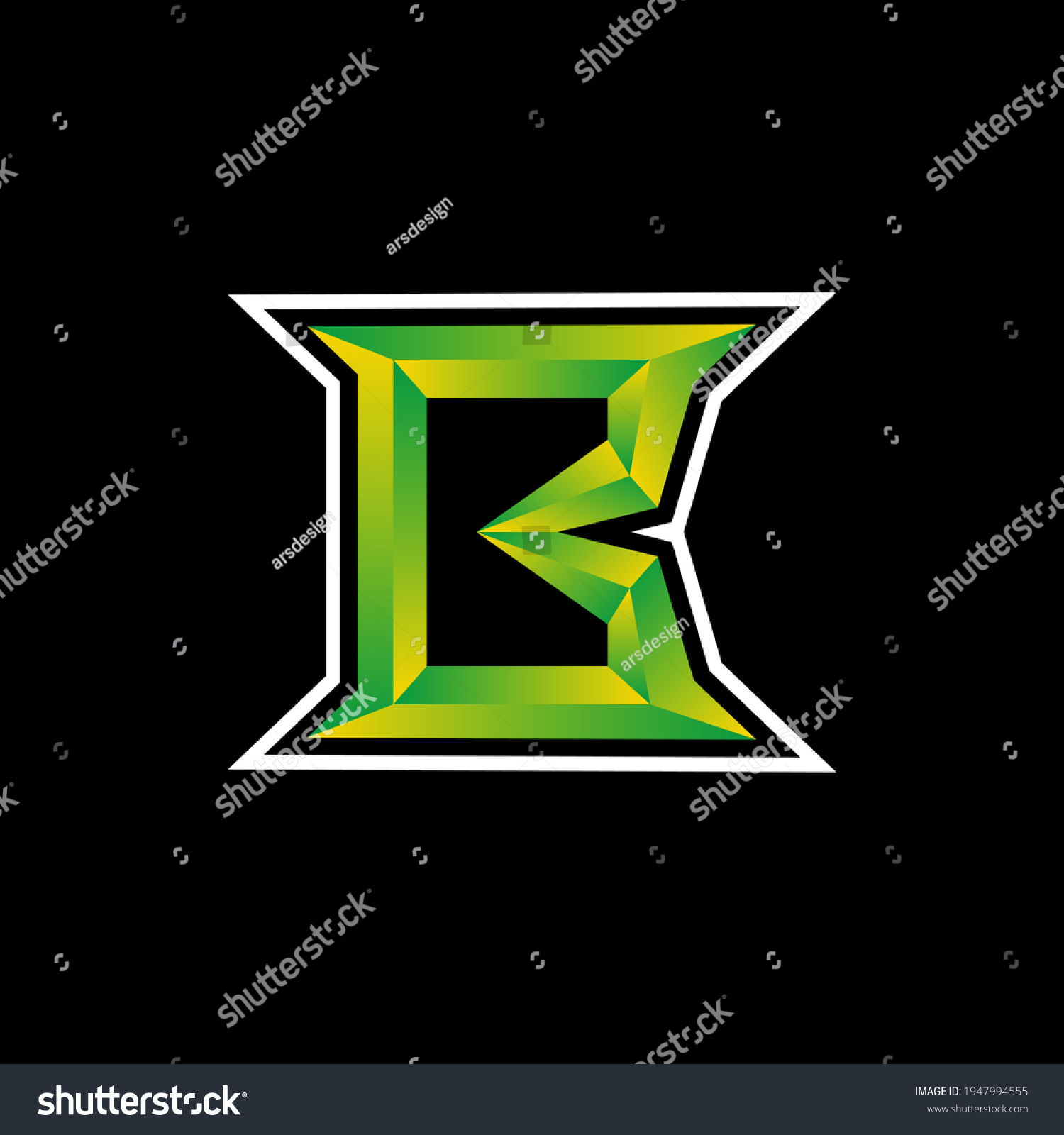 Initial Design Letter B Gaming Logo Stock Vector (Royalty Free ...