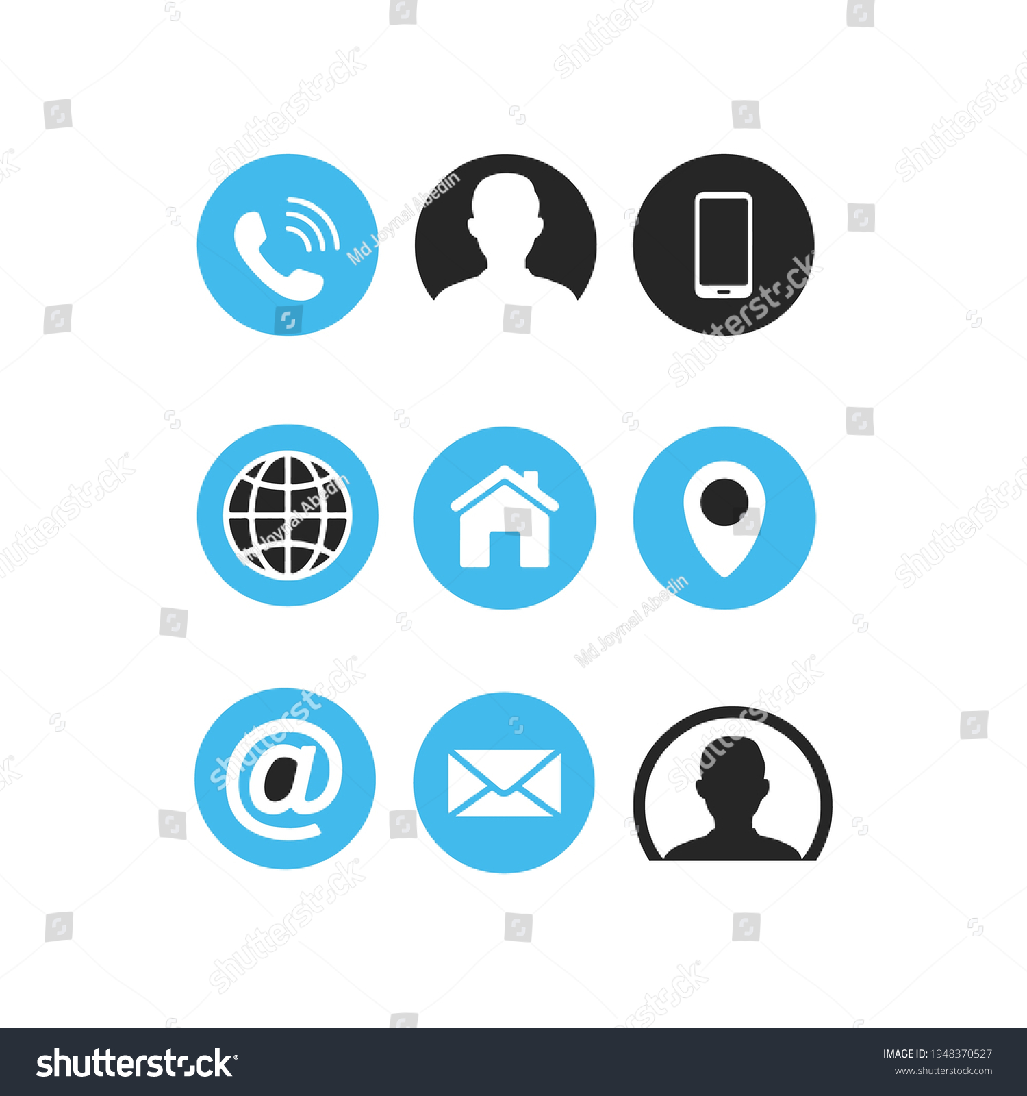 Collection Communication Symbols Contact Email Mobile Stock Vector ...