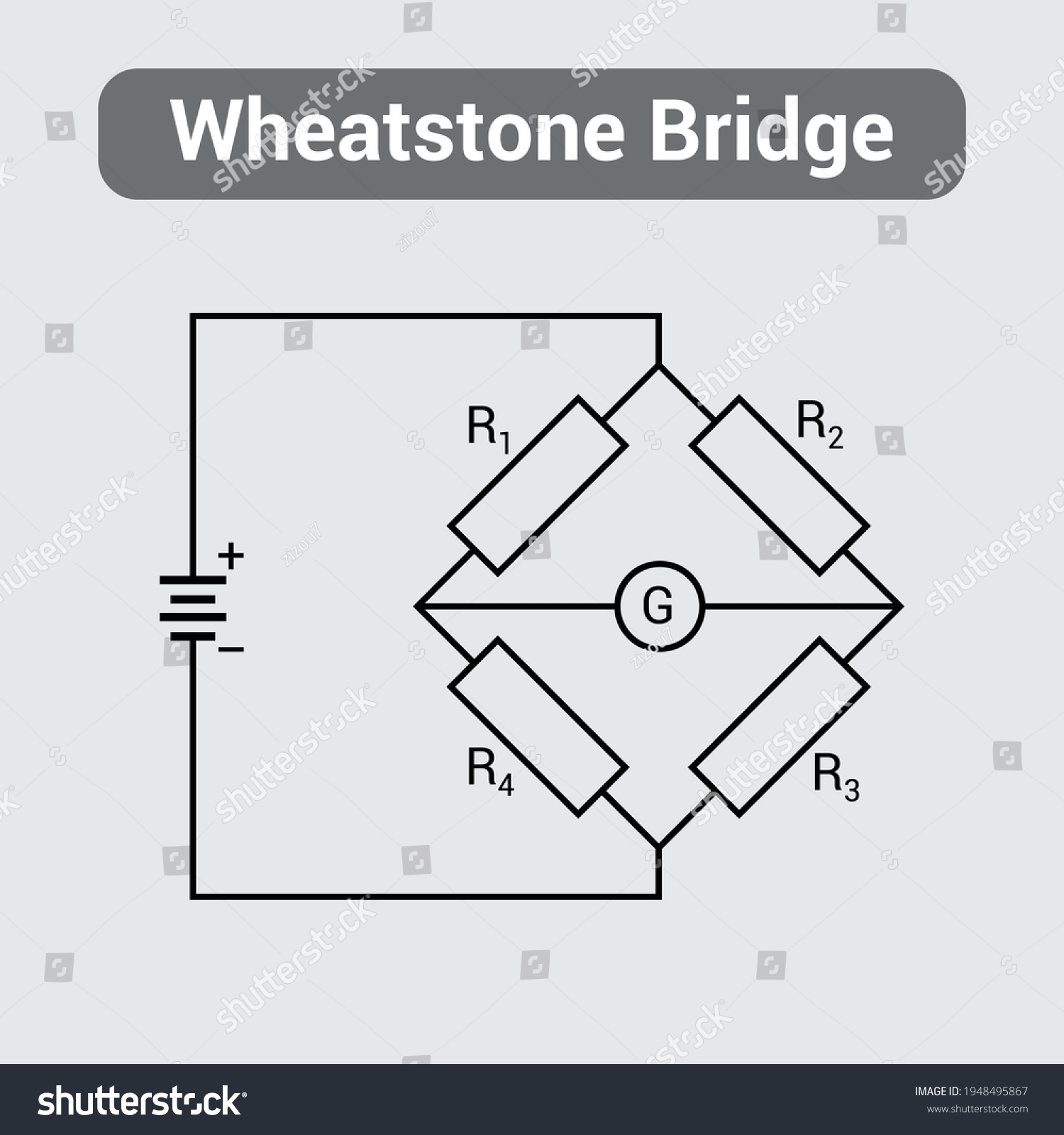 Wheatstone Bridge Circuit Theory Diagram Stock Vector (Royalty Free ...