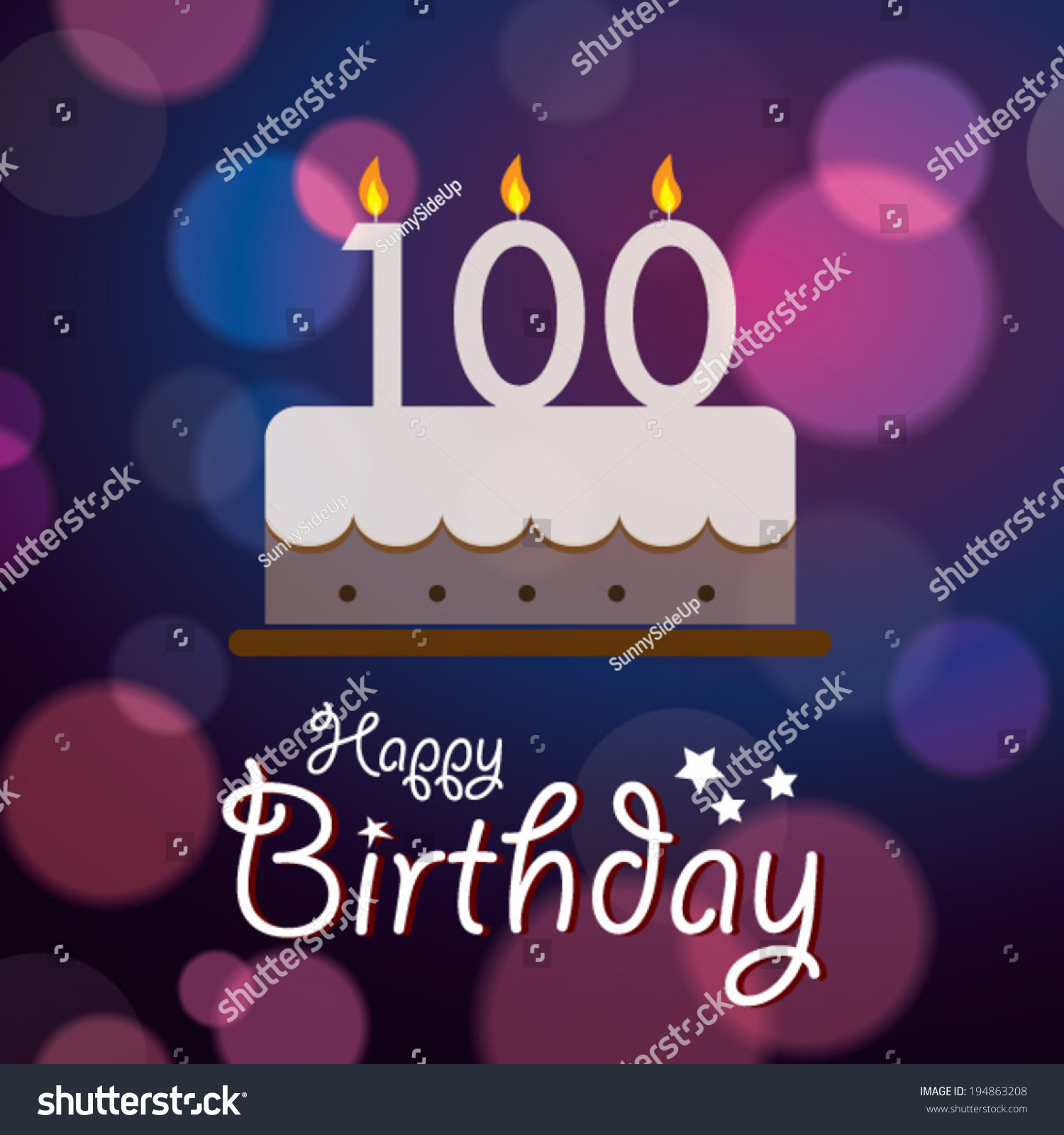 Happy 100th Birthday Bokeh Vector Background Stock Vector (Royalty Free ...