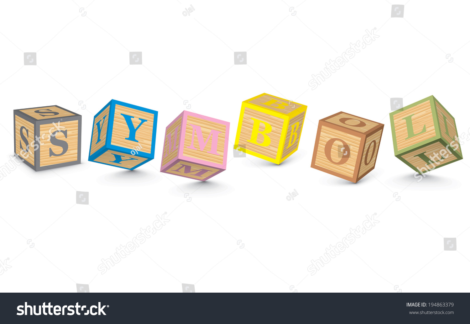 Symbol Written Alphabet Blocks Vector Illustration Stock Vector ...