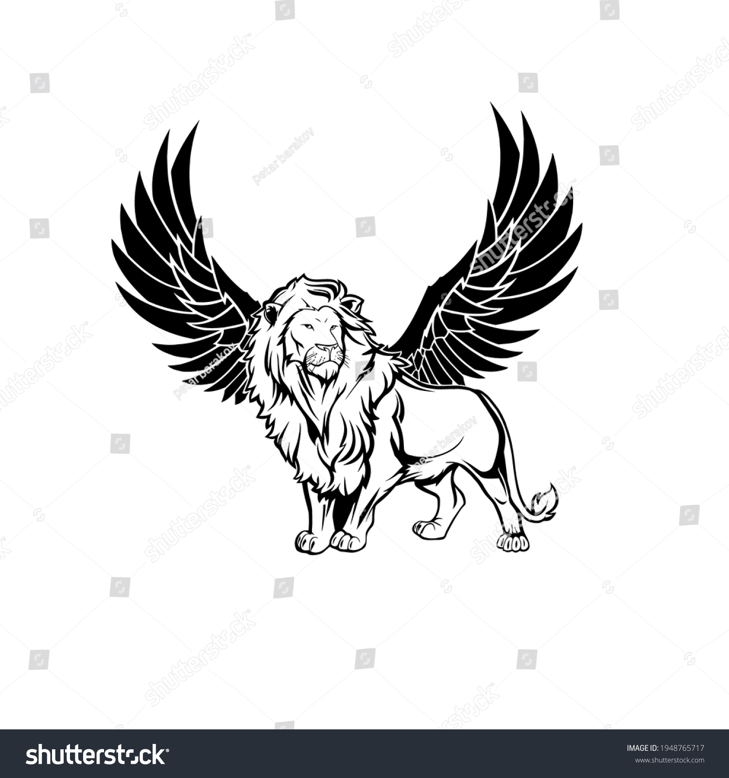 Lion Wings Logo Design Stock Vector (Royalty Free) 1948765717 ...