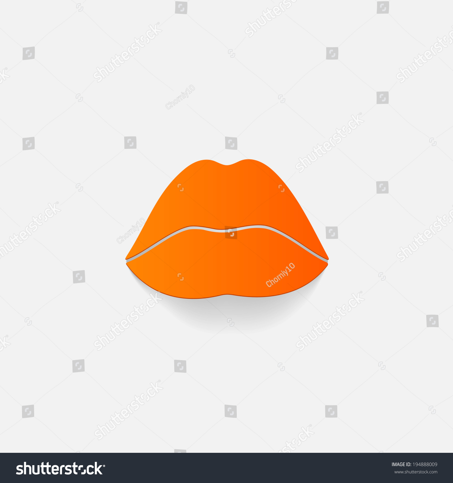 Realistic Paper Sticker Sexy Lips Isolated Stock Vector Royalty Free 194888009 Shutterstock 