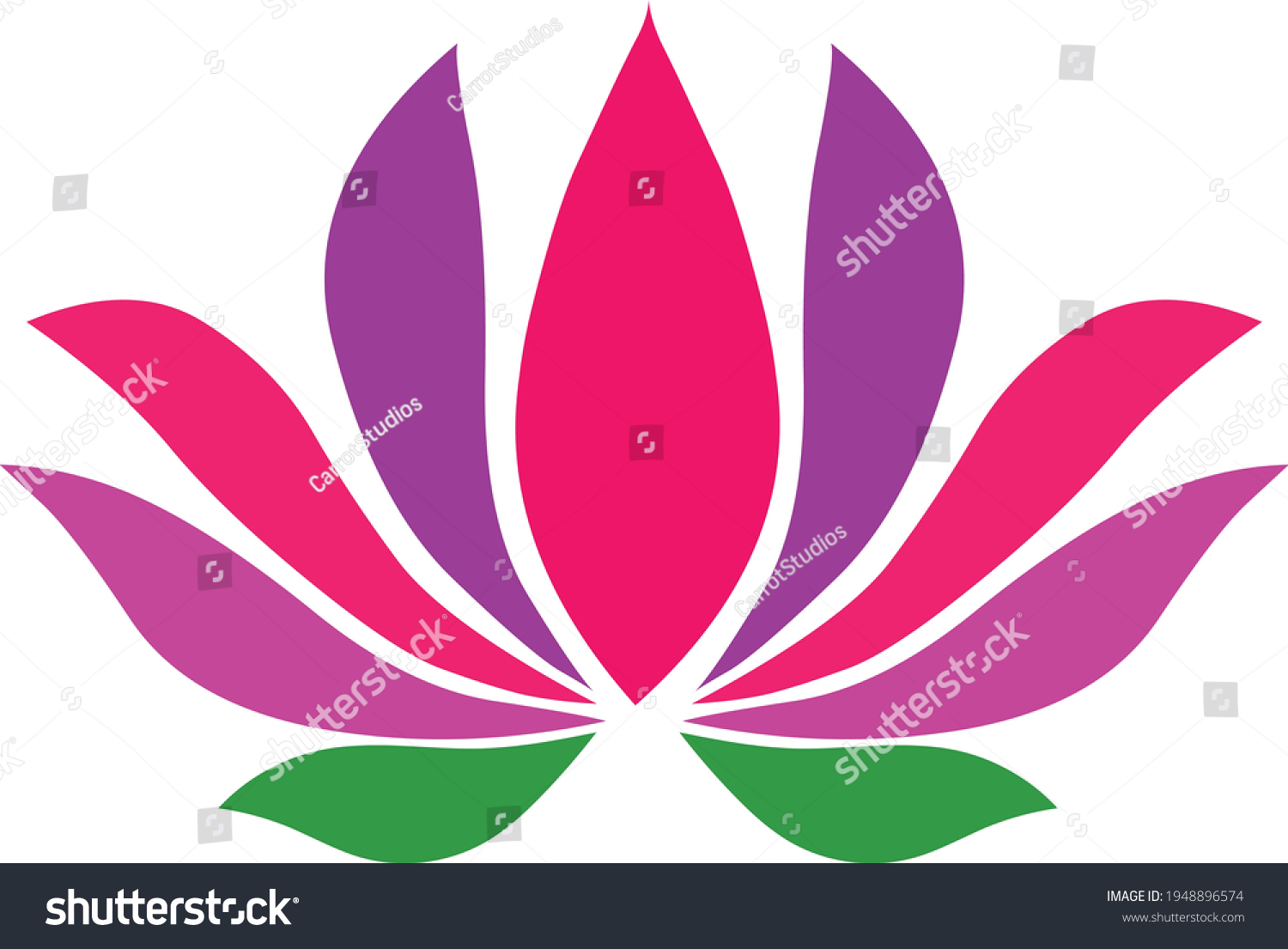 Lotus Logo Vector Illustration Isolated White Stock Vector (Royalty ...