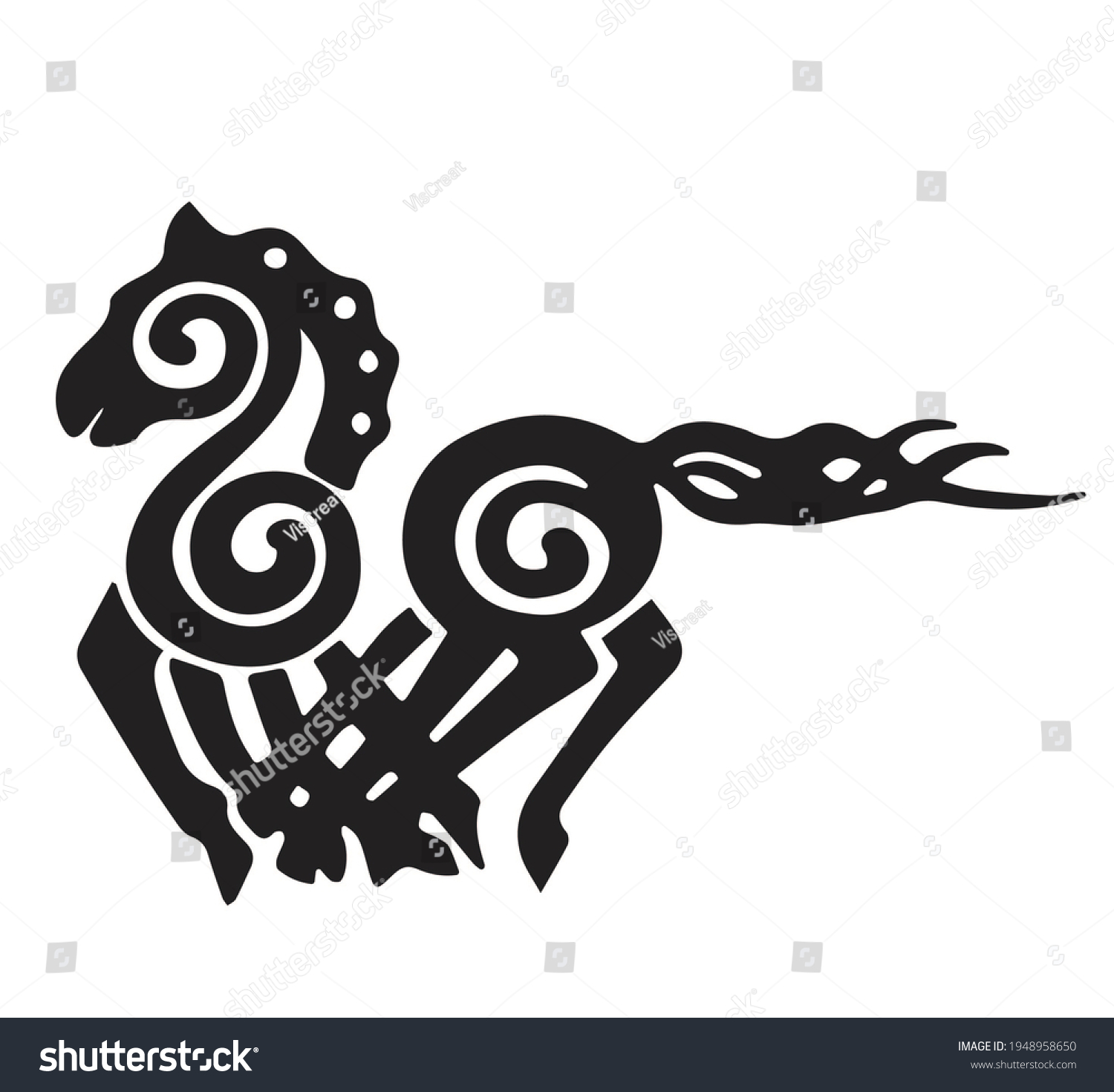 Odin Steed Sleipnir Medieval Drawing Nordic Stock Illustration ...