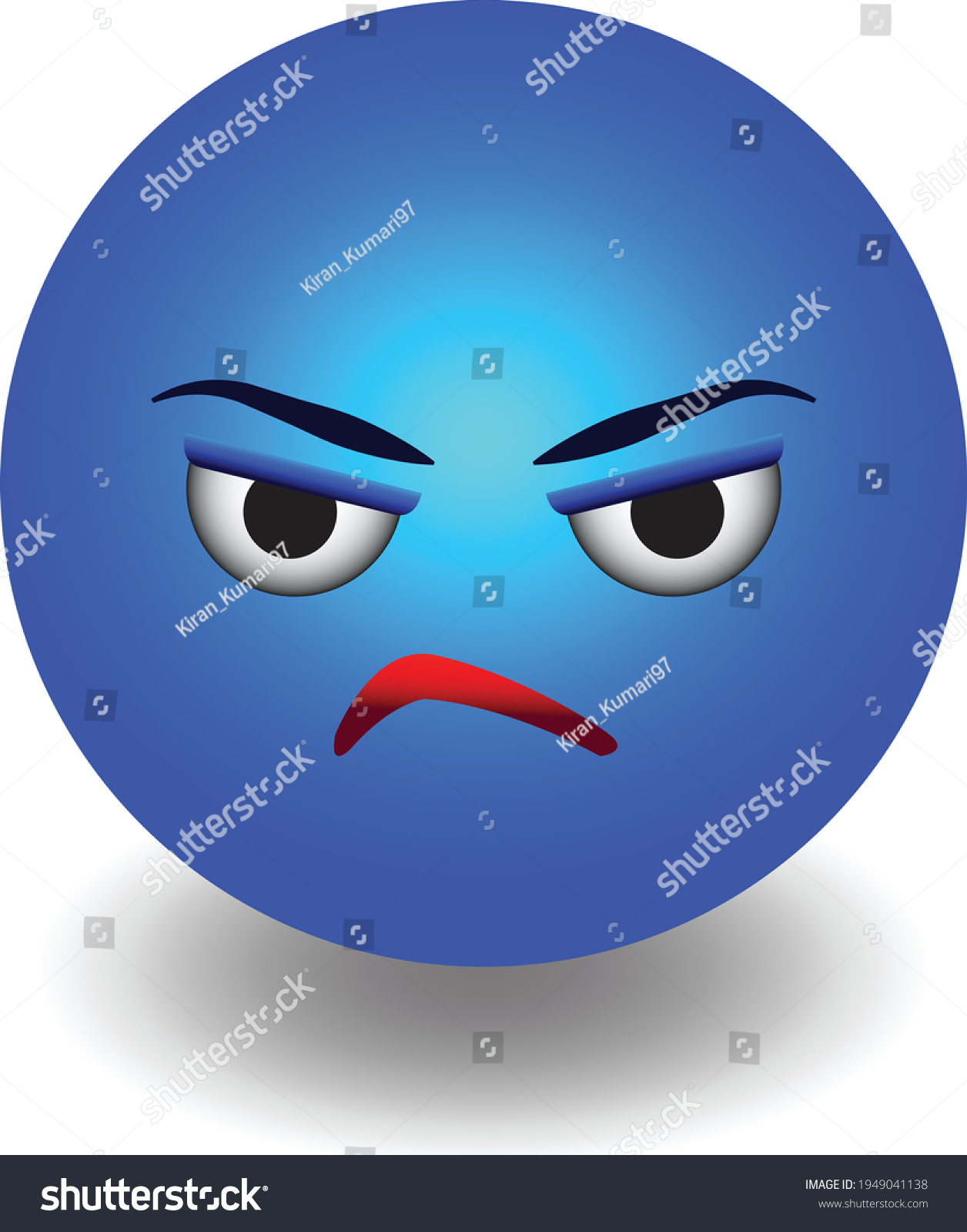 Angrily Staring Face Blue Emoji Stock Vector (Royalty Free) 1949041138 ...