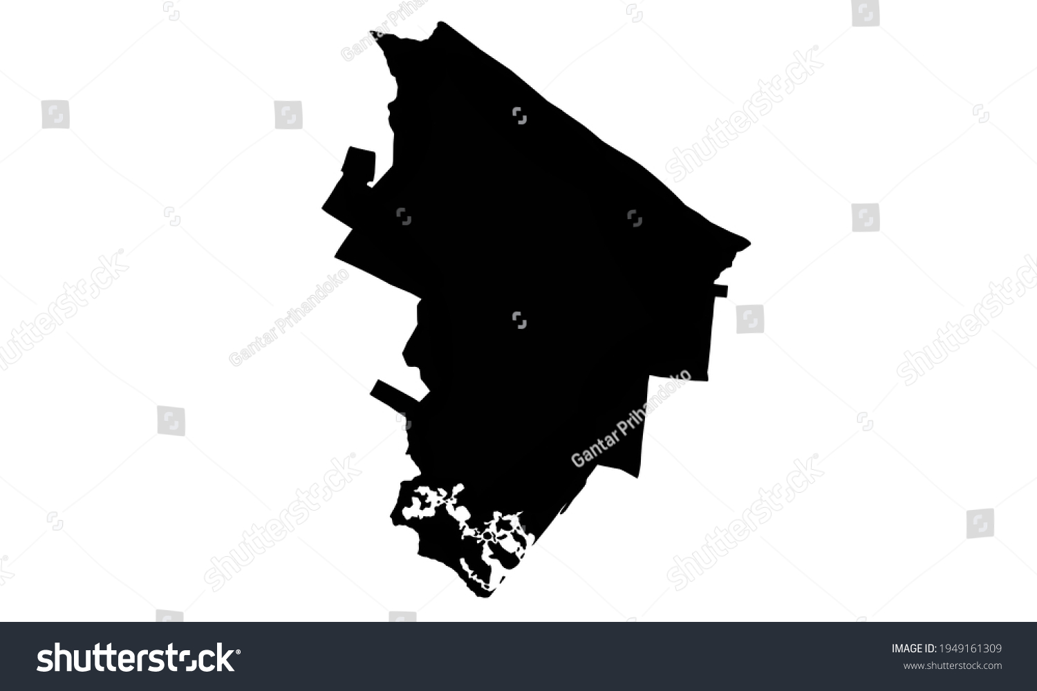 Black Silhouette Map City Lacombe Louisiana Stock Vector (royalty Free 