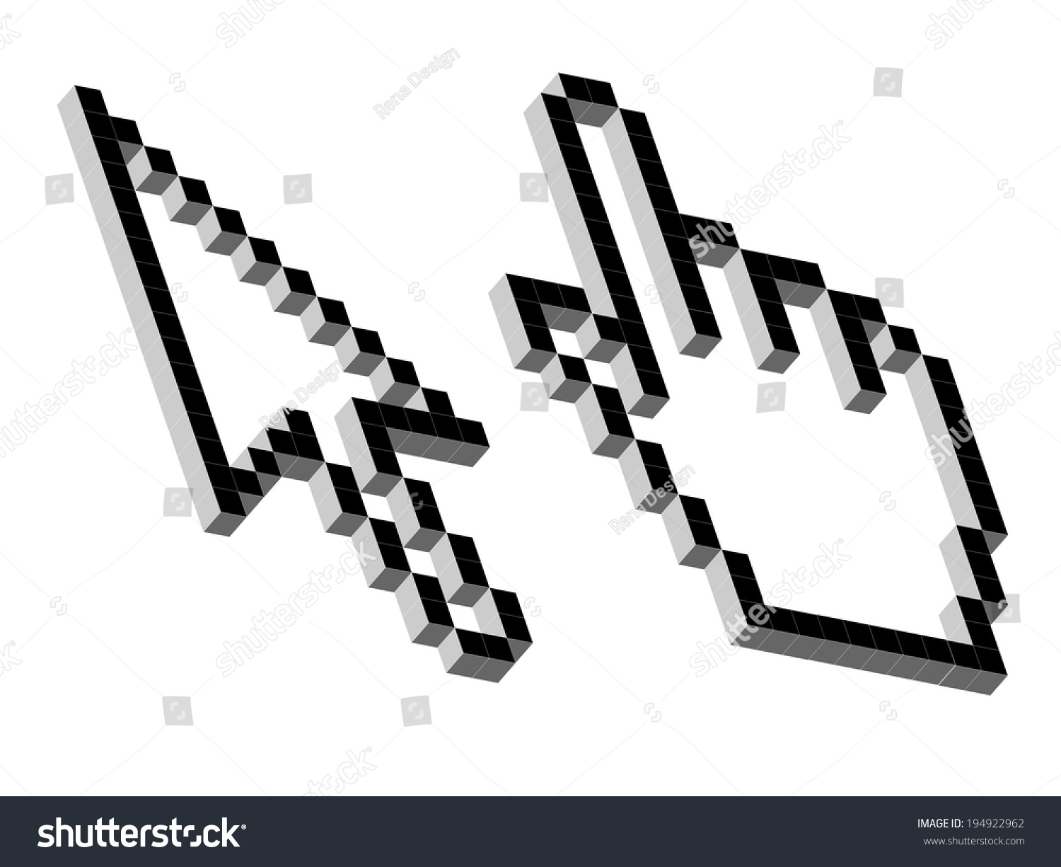 3d Pixel Cursors Stock Illustration 194922962 | Shutterstock