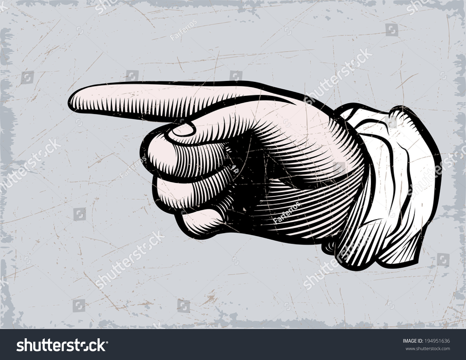 Hand Human Pointing Finger Vector Drawing Stock Vector (Royalty Free ...