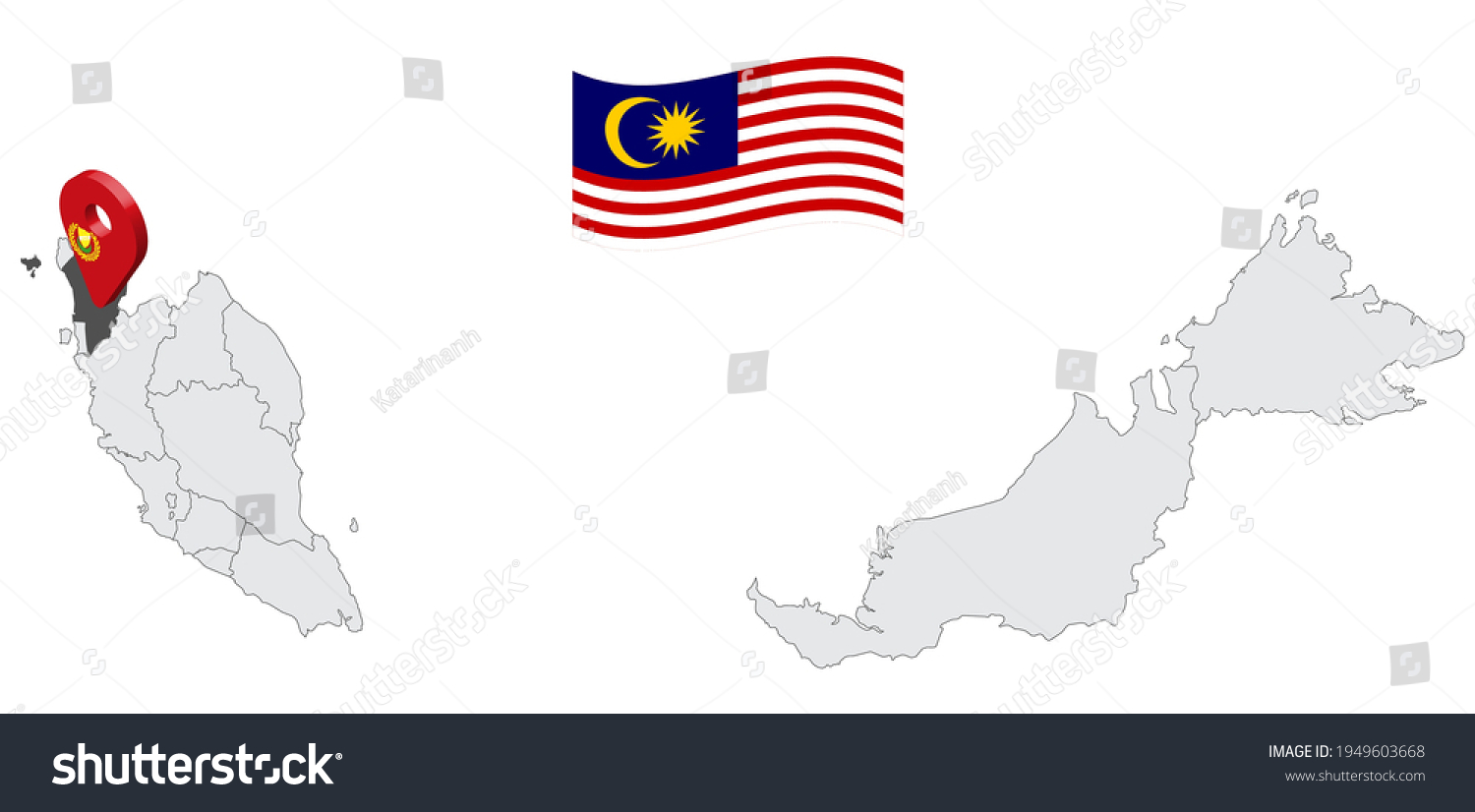 Location State Kedah On Map Malaysia Stock Vector (royalty Free 