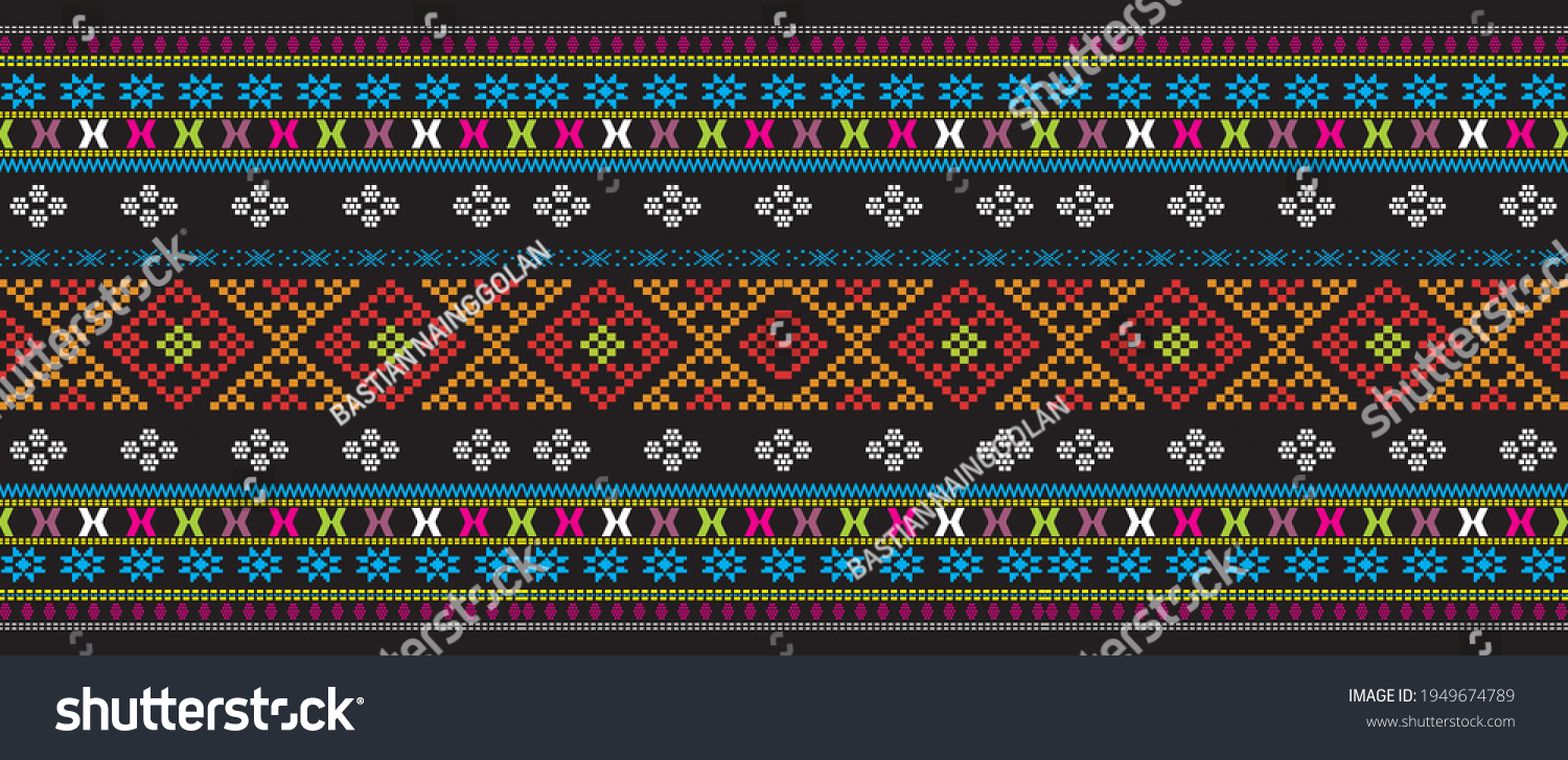 Vektor Stok Woven Cloth Typical Toba Batak Tribe Tanpa Royalti