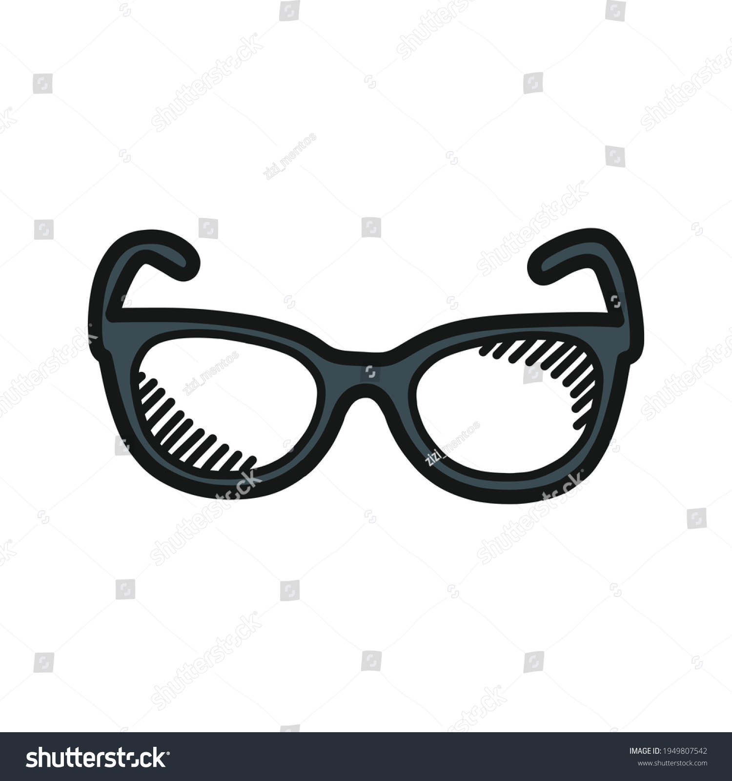 Eyeglasses Doodle Icon Vector Illustration Stock Vector Royalty Free 1949807542 Shutterstock