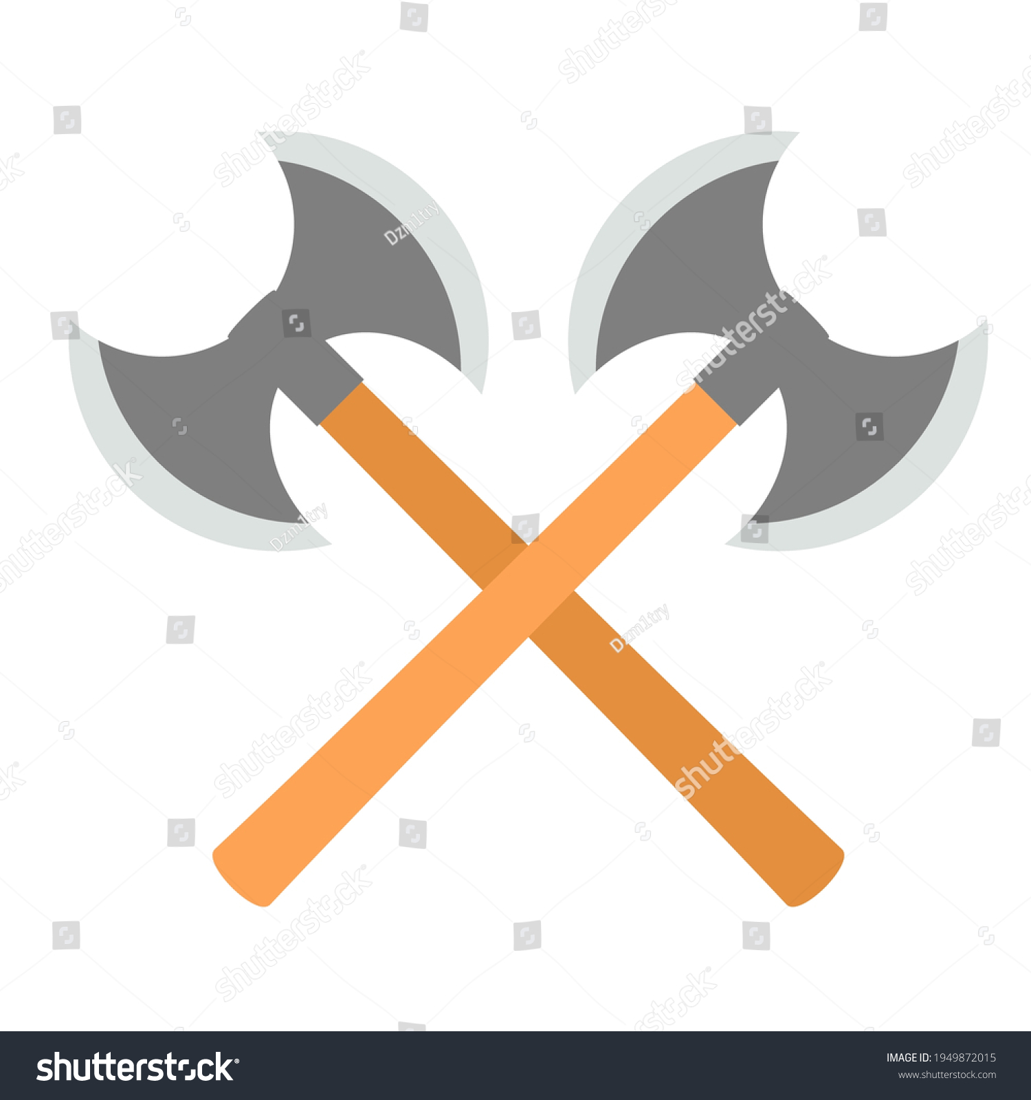 Crossed Double Axe Icon Clipart Image Stock Vector (Royalty Free ...