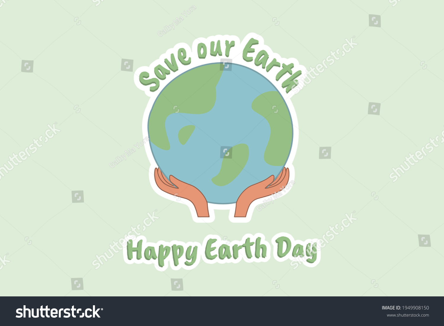 Save Our Earth Sticker Use Hand Stock Vector (Royalty Free) 1949908150 ...