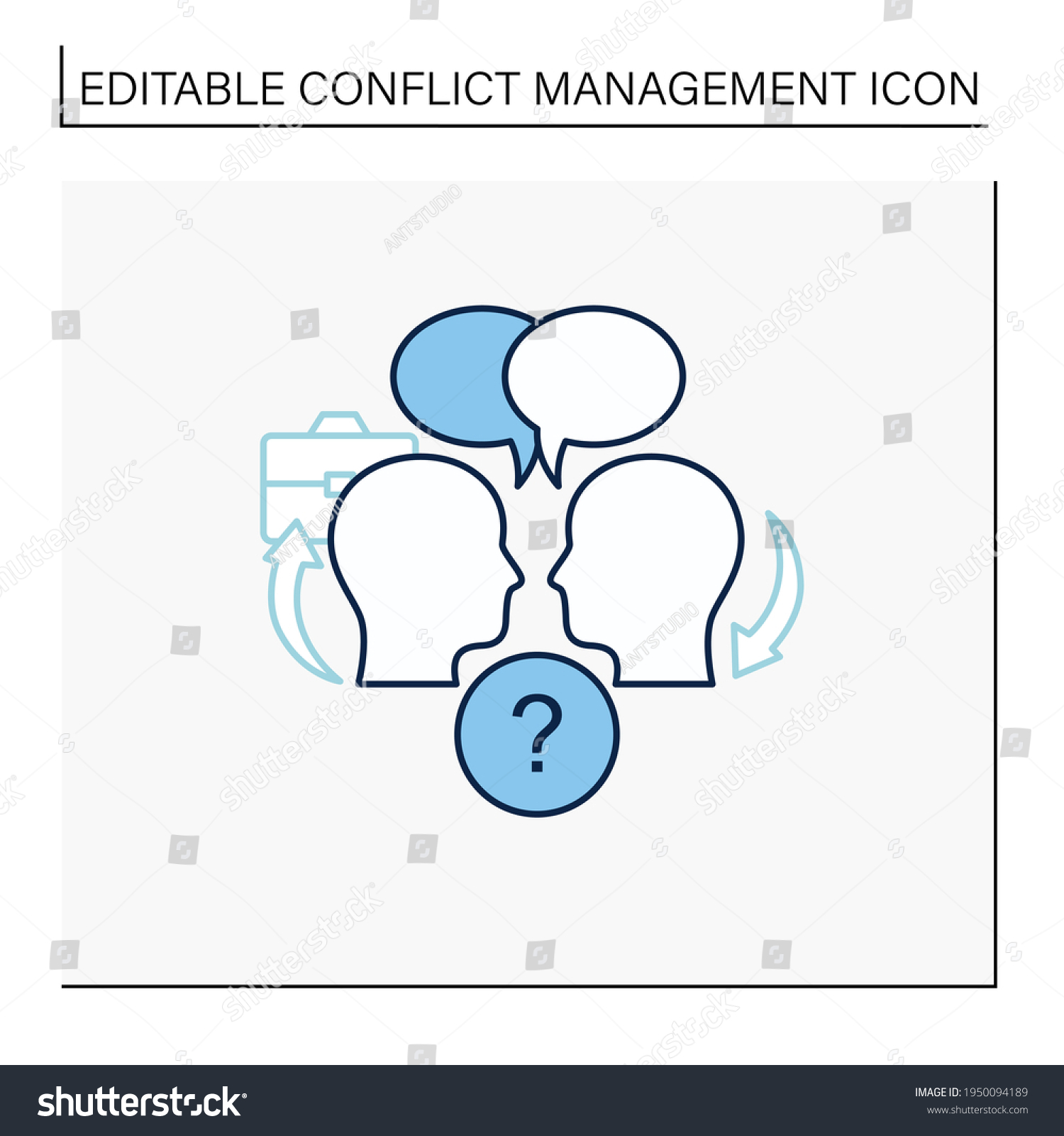 Open Dialogue Line Icon Dispute Resolutioncompromising Stock Vector