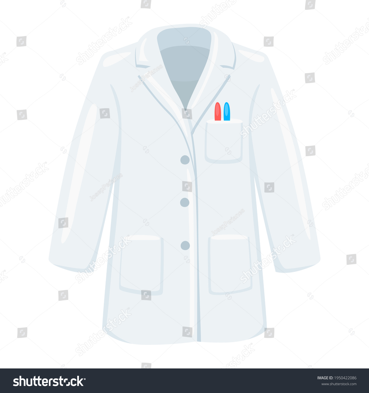 Lab Coat Emoji Icon Illustration Science Stock Vector (Royalty Free ...