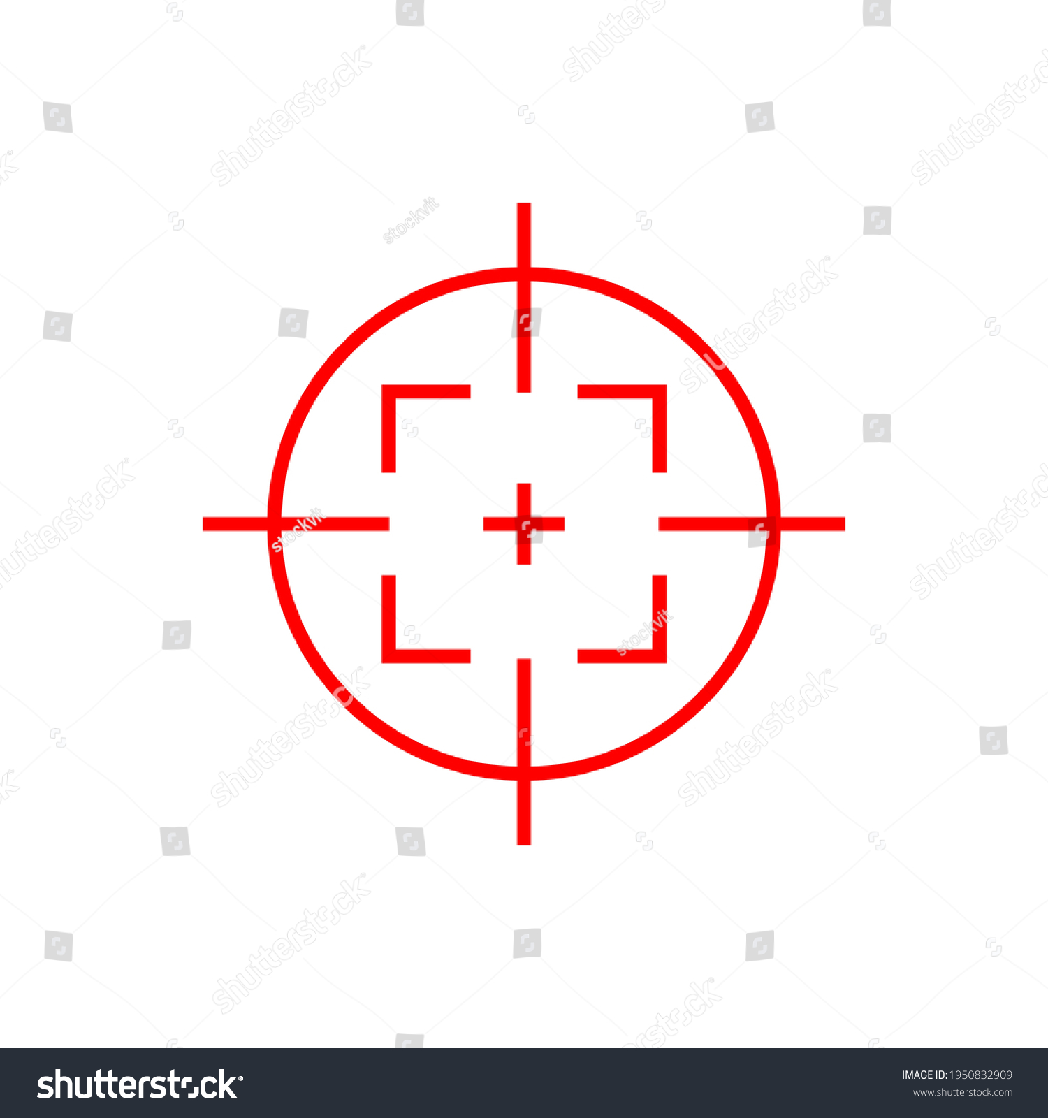 Crosshair Icon Red Target Symbol Sniper Stock Vector (Royalty Free ...