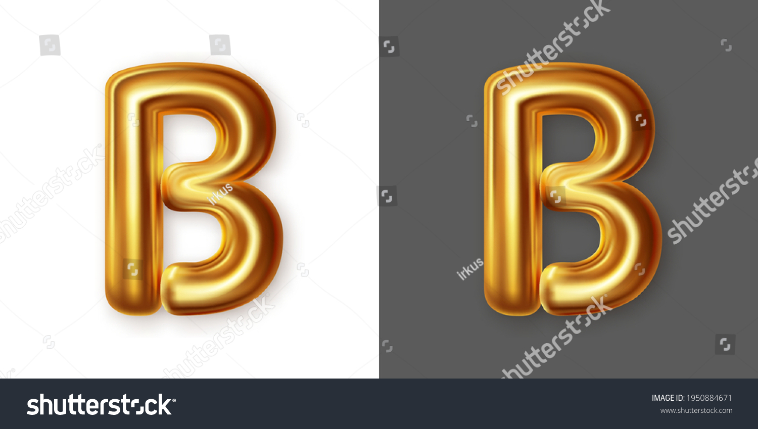 Metallic Gold Alphabet Letter Symbol B Stock Vector (Royalty Free ...