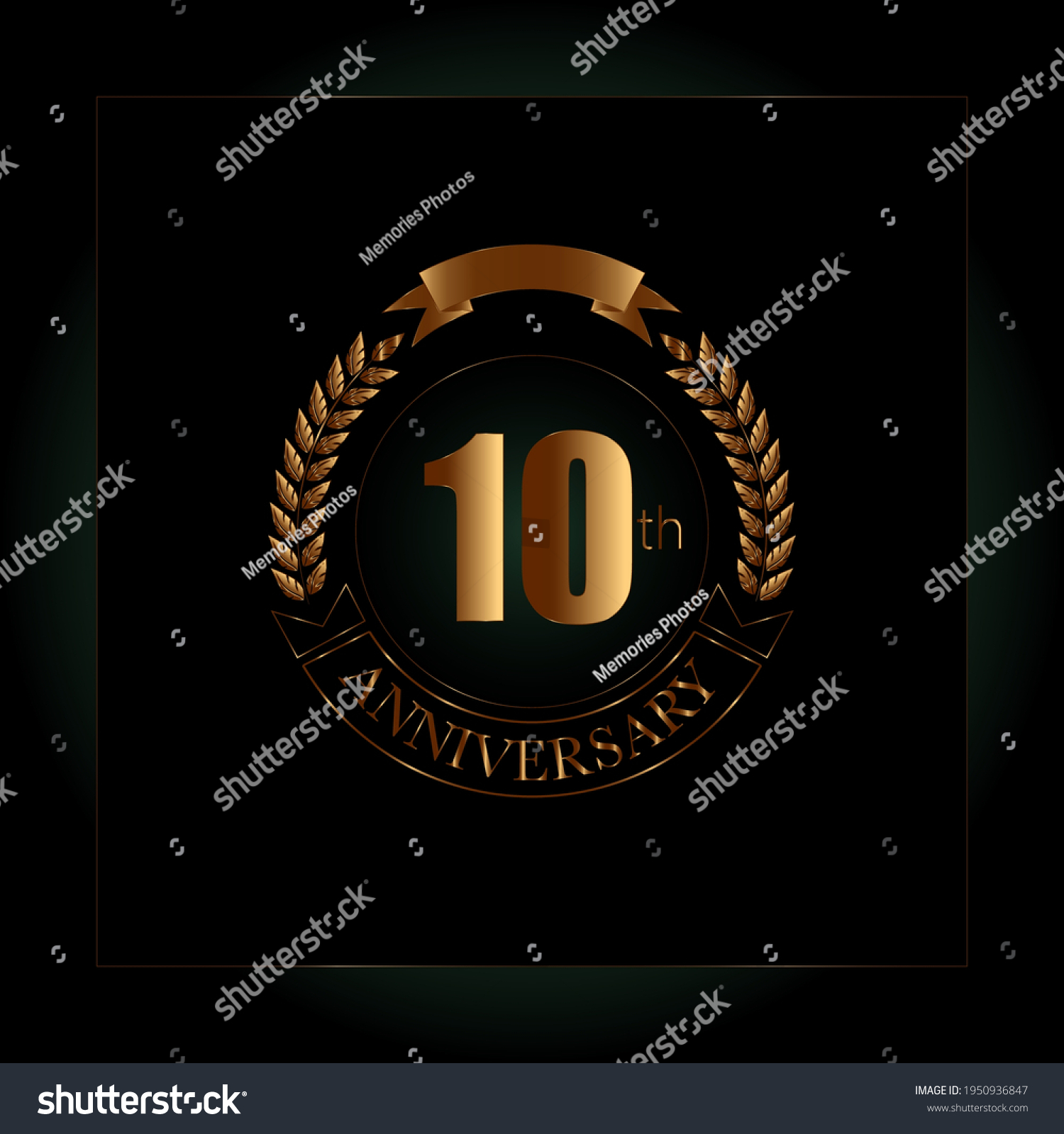 golden-badge-golden-logo-represents-10th-stock-vector-royalty-free