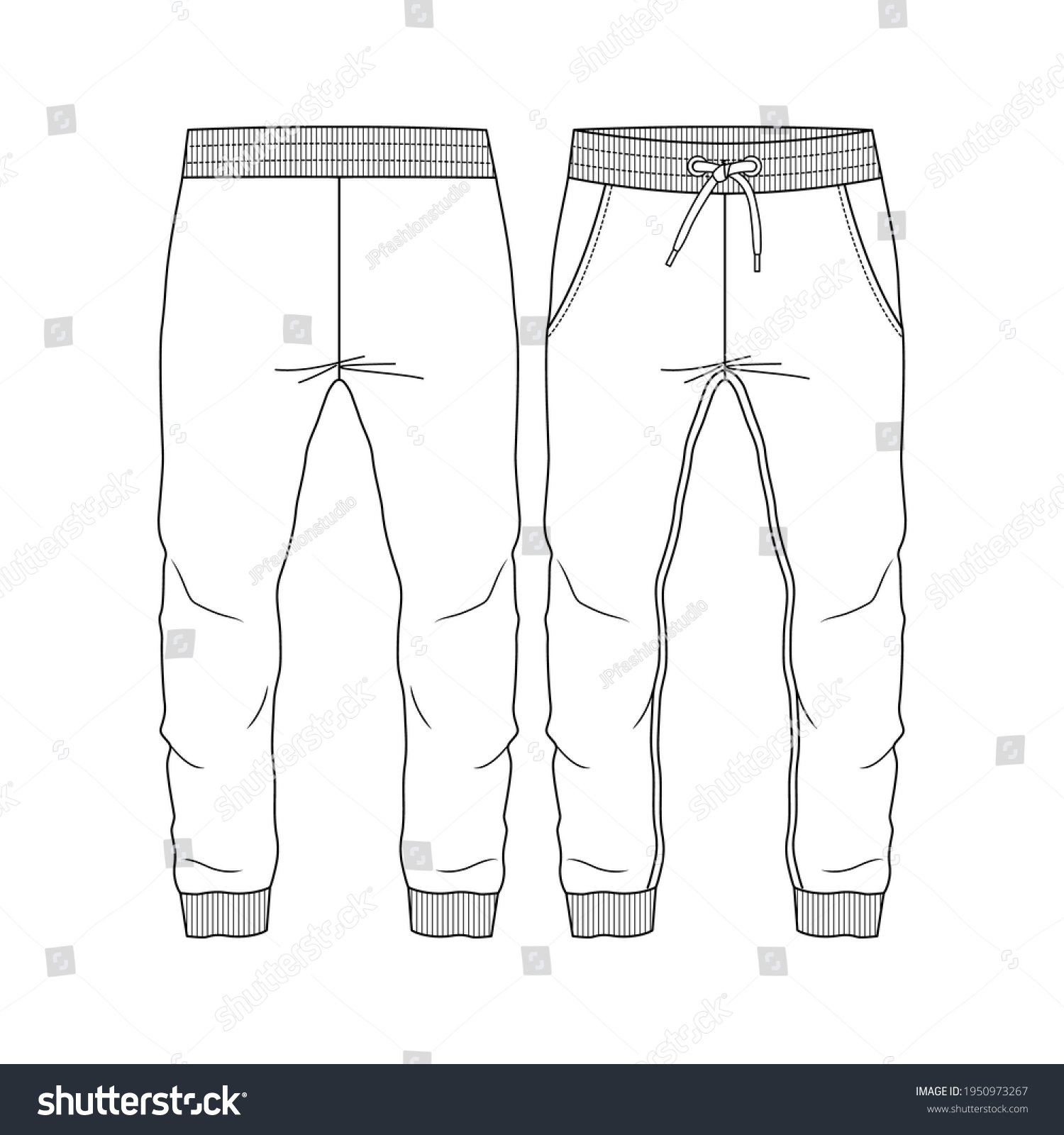 Kids Boys Sweat Pant Jogger Style Stock Vector (Royalty Free ...