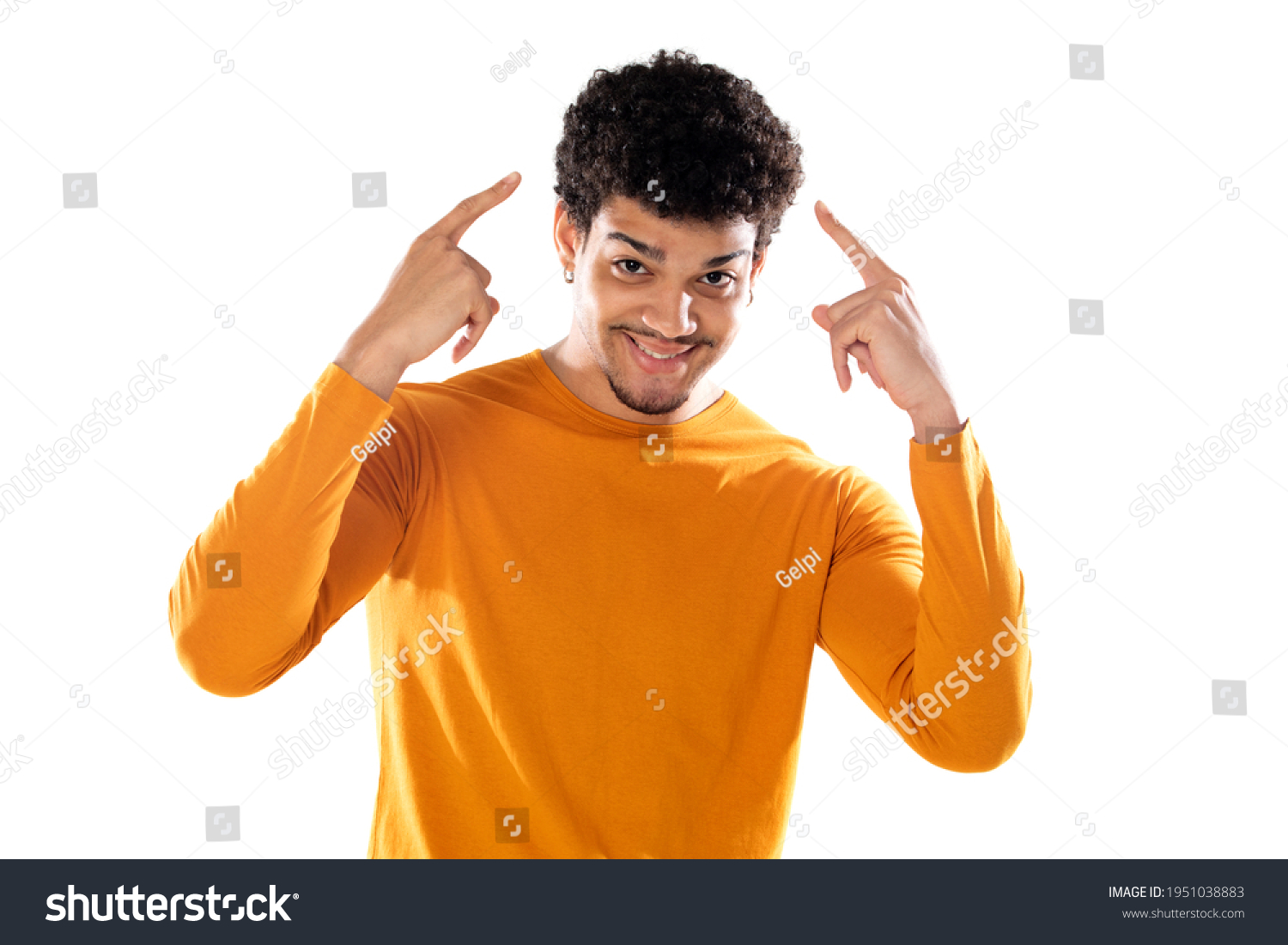 Young Afro Man Thinking Pointing His Stock Photo 1951038883 | Shutterstock