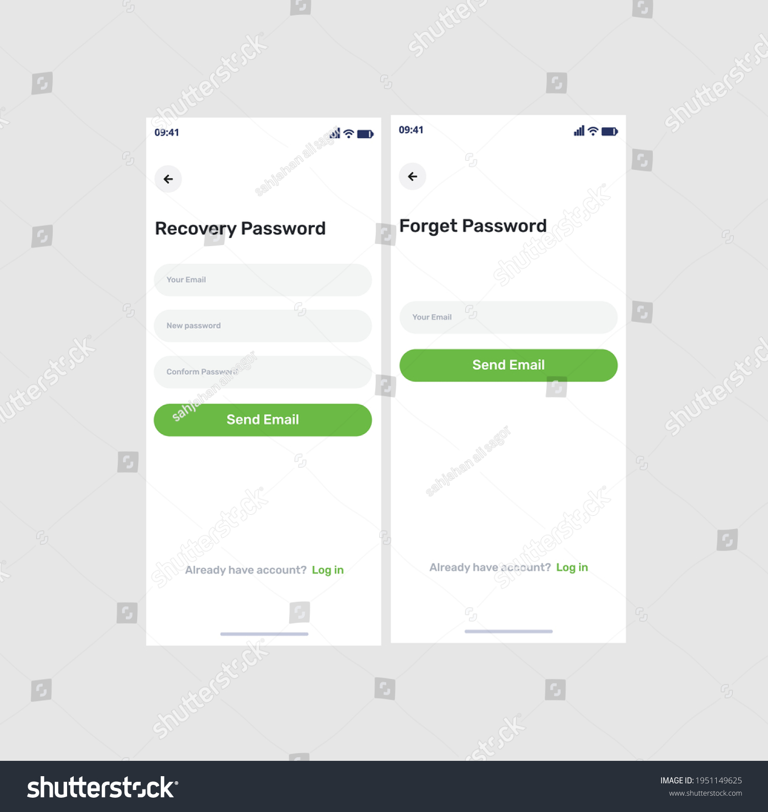 Forget Password Mobile App Screen Stock Vector (Royalty Free ...