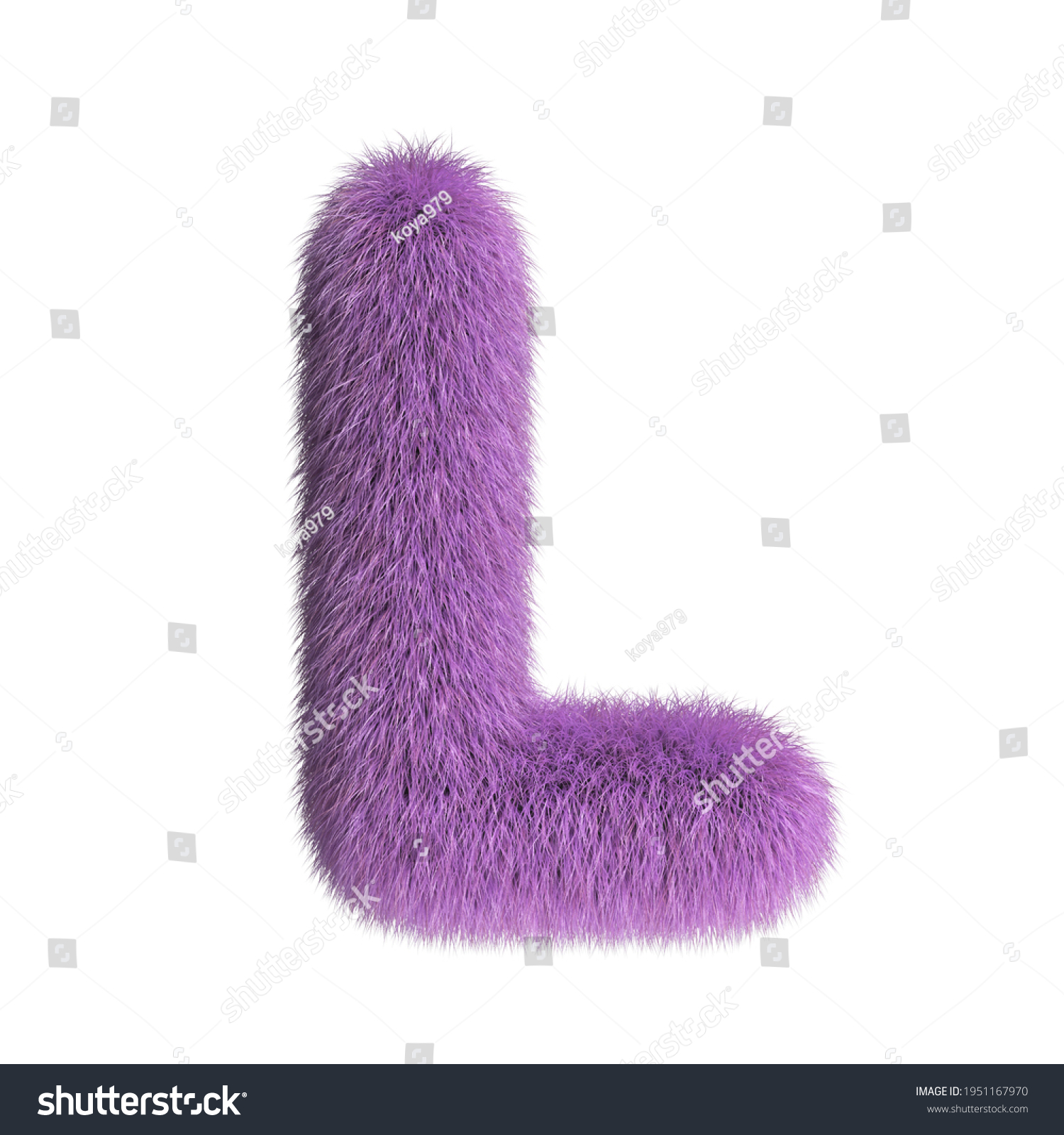 Hairy Font Furry Alphabet 3d Rendering Stock Illustration 1951167970 ...