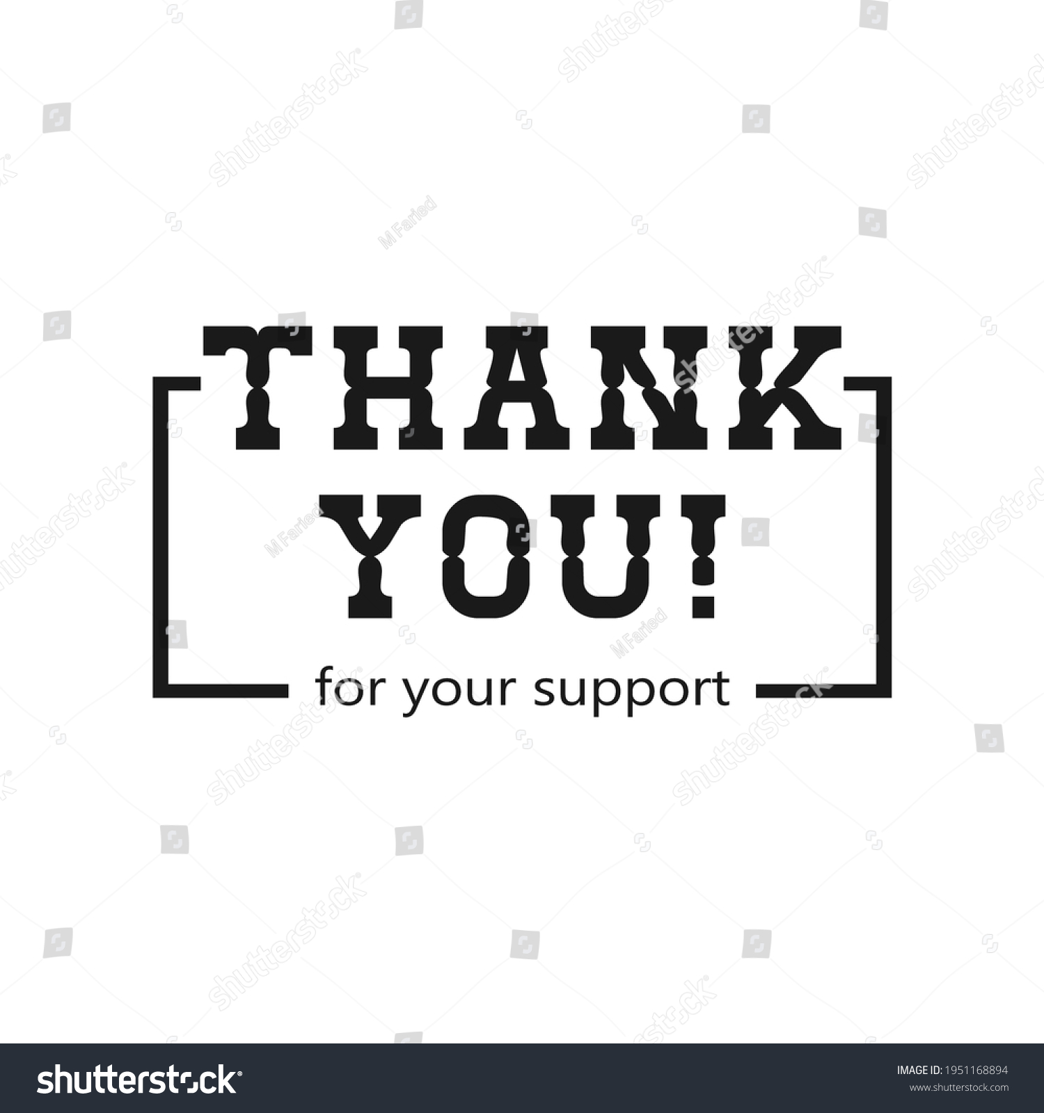 Sentence Thank You Your Support Middle Stock Vector Royalty Free