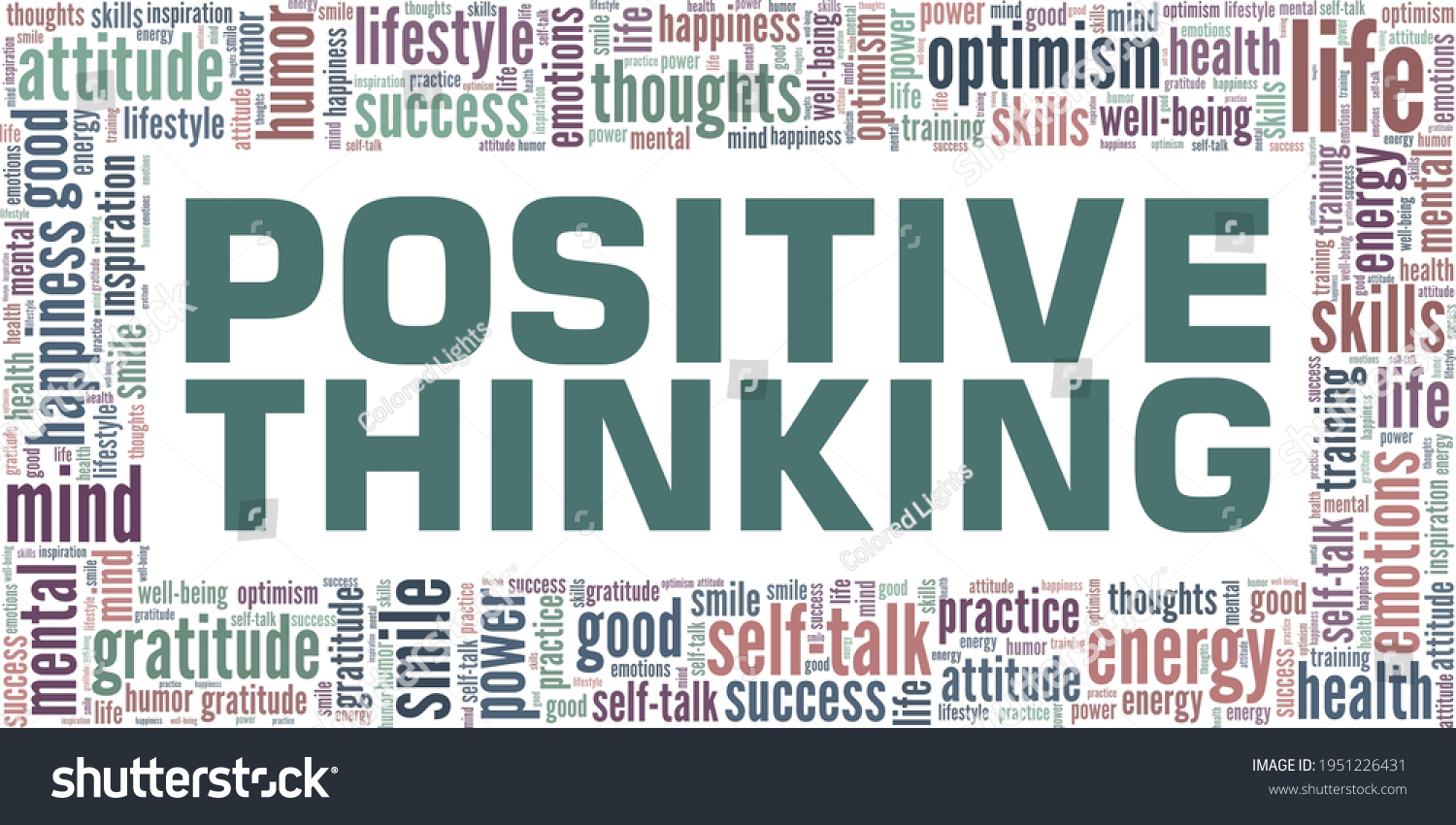 Positive Thinking Vector Illustration Word Cloud Stock Vector (Royalty ...