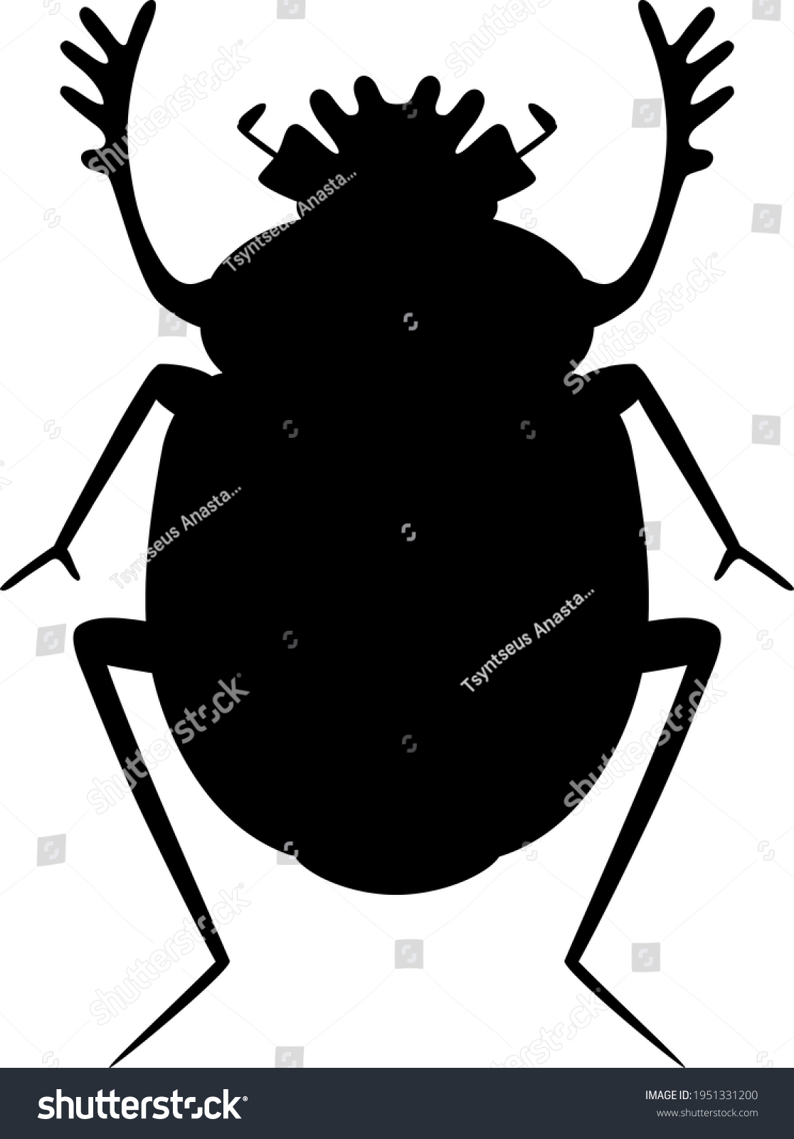 Vector Illustration Scarab Silhouette Stock Vector (Royalty Free ...