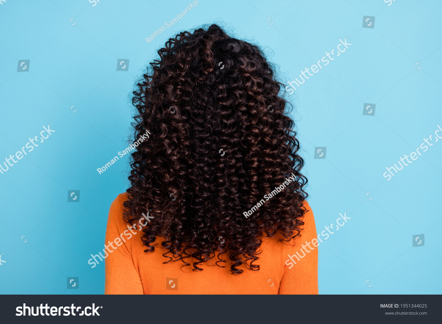 long curly hair back view
